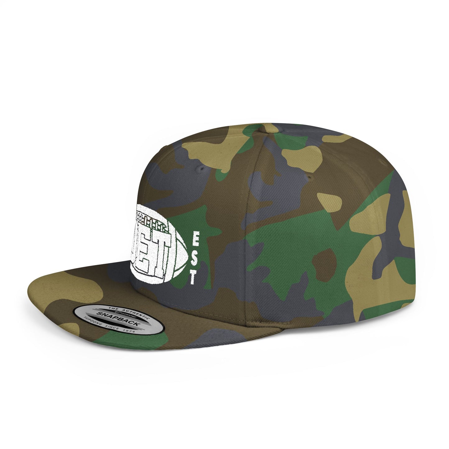 Flat Bill Snapback Hat with DET Football Design, Casual Style, Gift for Sports Fans, Unisex Accessories, Game Day Wear, Everyday Fashion