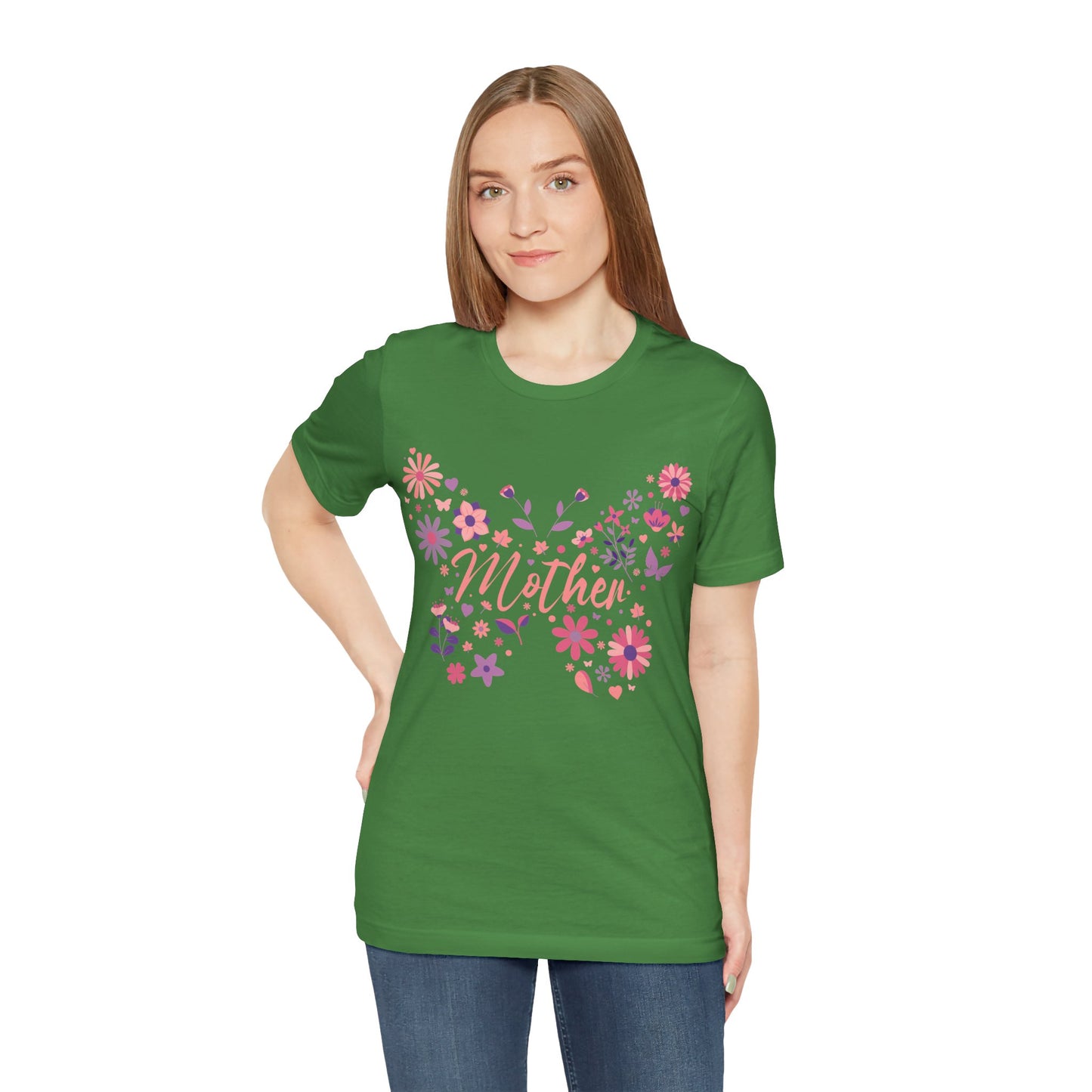 Butterfly Mother T-Shirt, Unisex Tee for Mom, Floral Gift, Birthday Present, Mother's Day Apparel, Cute Butterfly Design