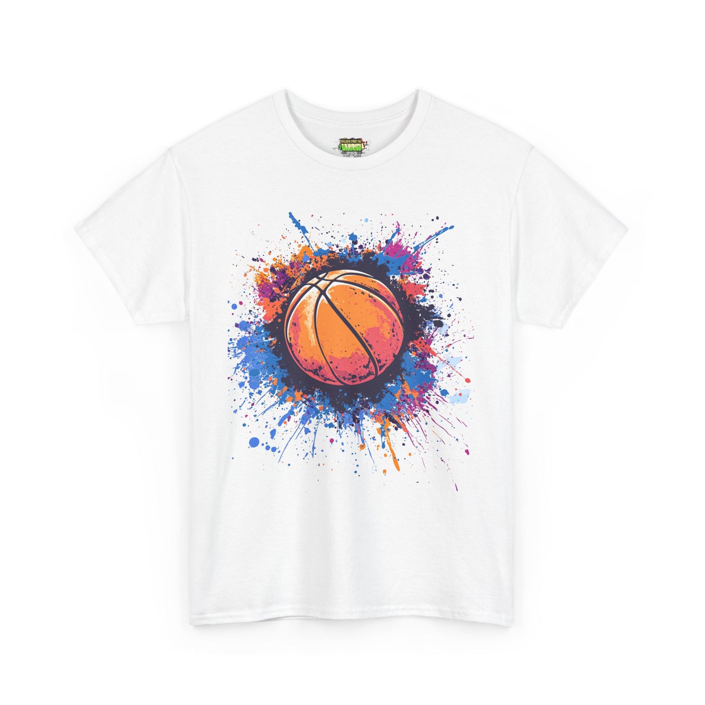 Vibrant Basketball Splash Tee - Perfect for Sports Lovers, Game Days, Casual Wear, Gifts for Athletes, Youth Basketball Events