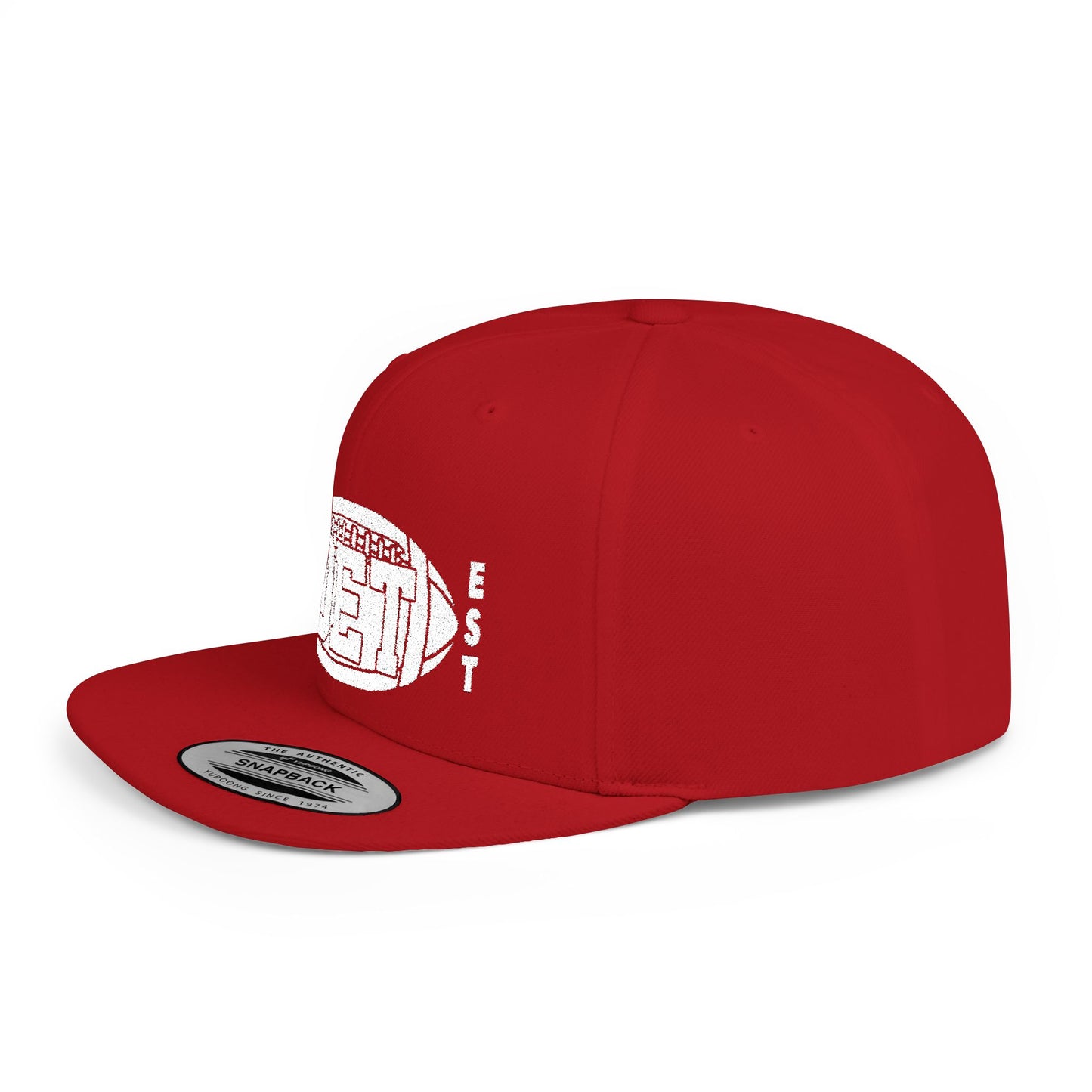 Flat Bill Snapback Hat with DET Football Design, Casual Style, Gift for Sports Fans, Unisex Accessories, Game Day Wear, Everyday Fashion