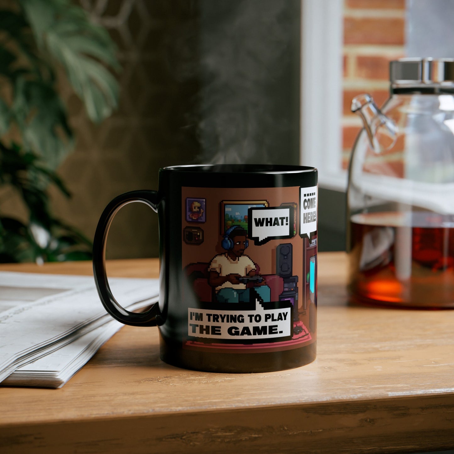 I'M TRYING TO PLAY THE GAME! V1 Black Mug (11oz, 15oz)
