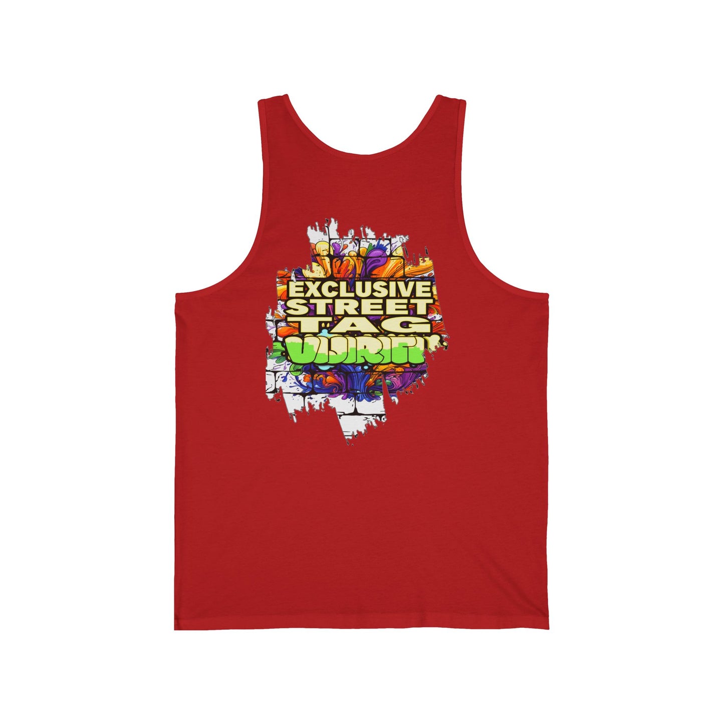 Vijiriti Street Art Unisex Jersey Tank: Graffiti Style Shirt, Urban Apparel, Summer Essential, Gift for Artists, Cool Streetwear