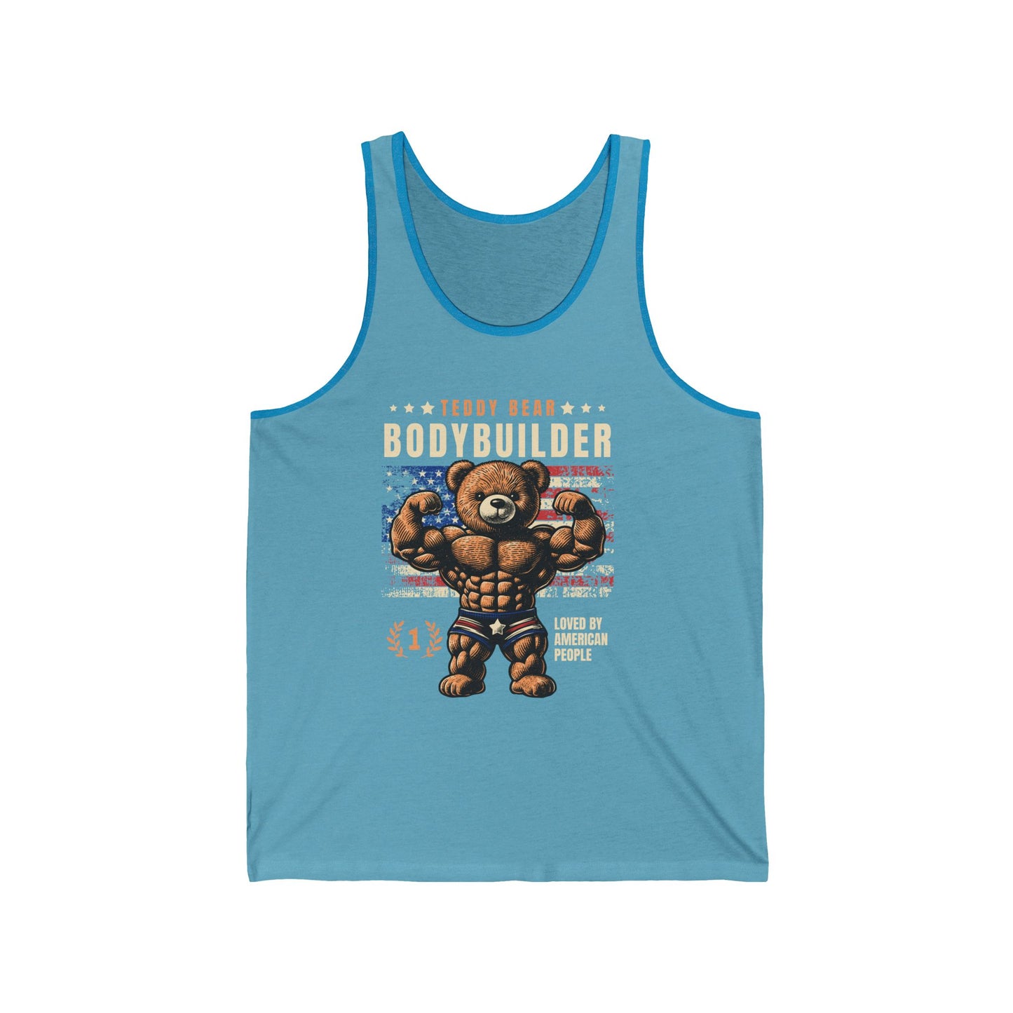Funny Teddy Bear Bodybuilder Unisex Jersey Tank