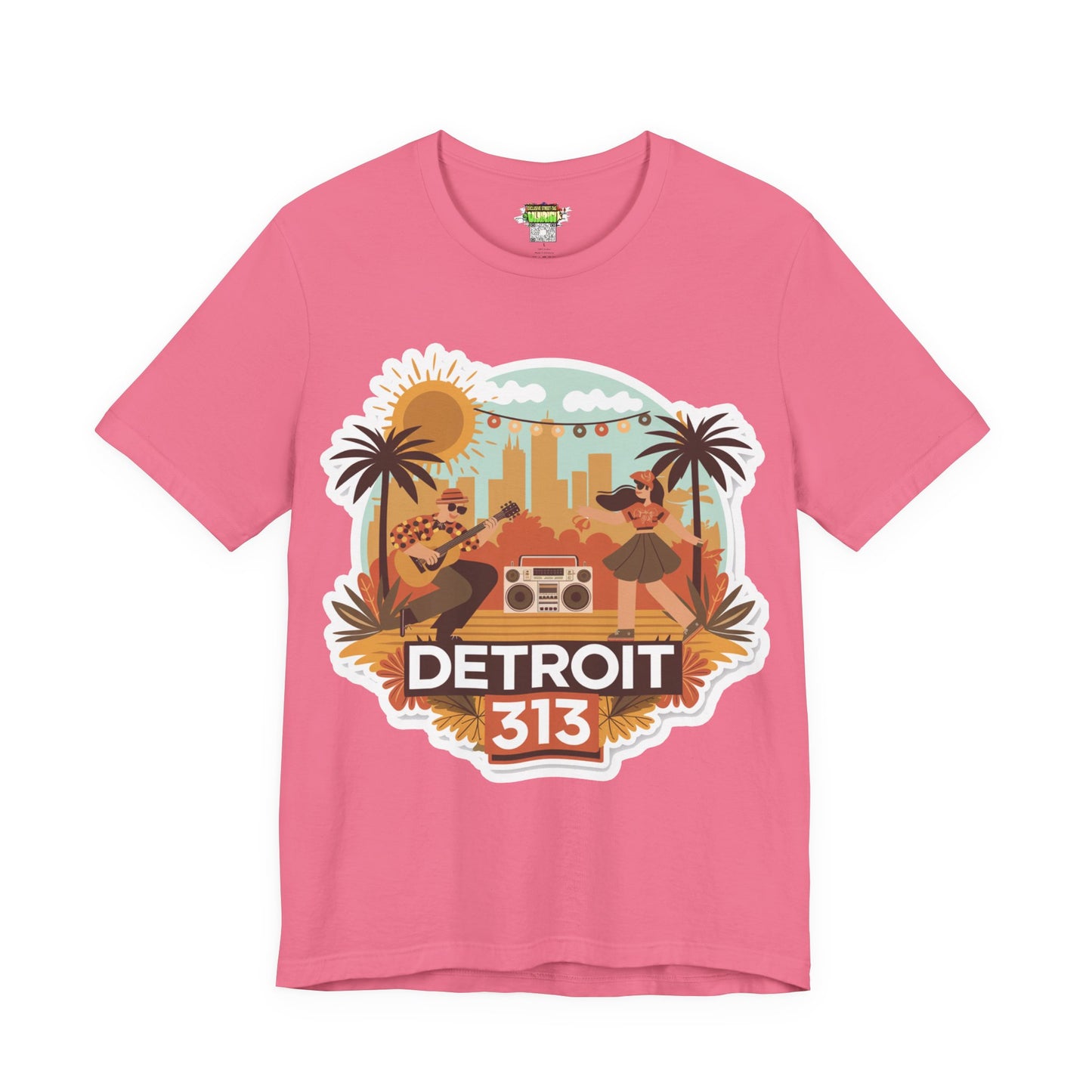 Detroit 313 Summer Retro Tee - Unisex Jersey Short Sleeve T-Shirt for City Lovers, Travel Enthusiasts, Casual Wear, Gifts, Summer Vibes