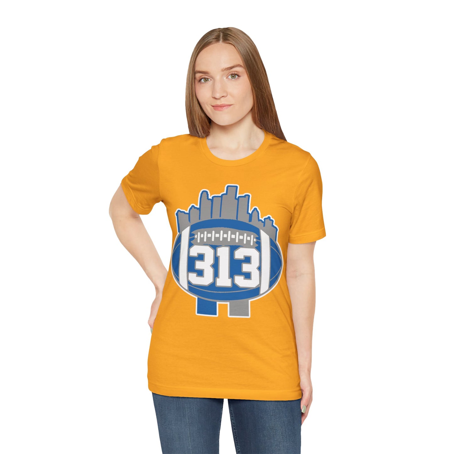 LION COLOR DETROIT 313 FOOT BALL SHIRT