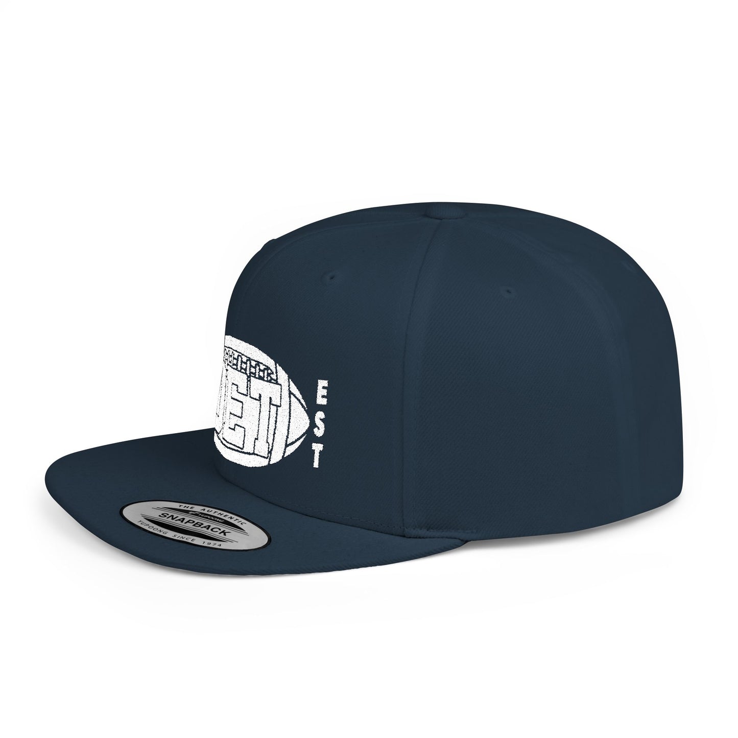 Flat Bill Snapback Hat with DET Football Design, Casual Style, Gift for Sports Fans, Unisex Accessories, Game Day Wear, Everyday Fashion