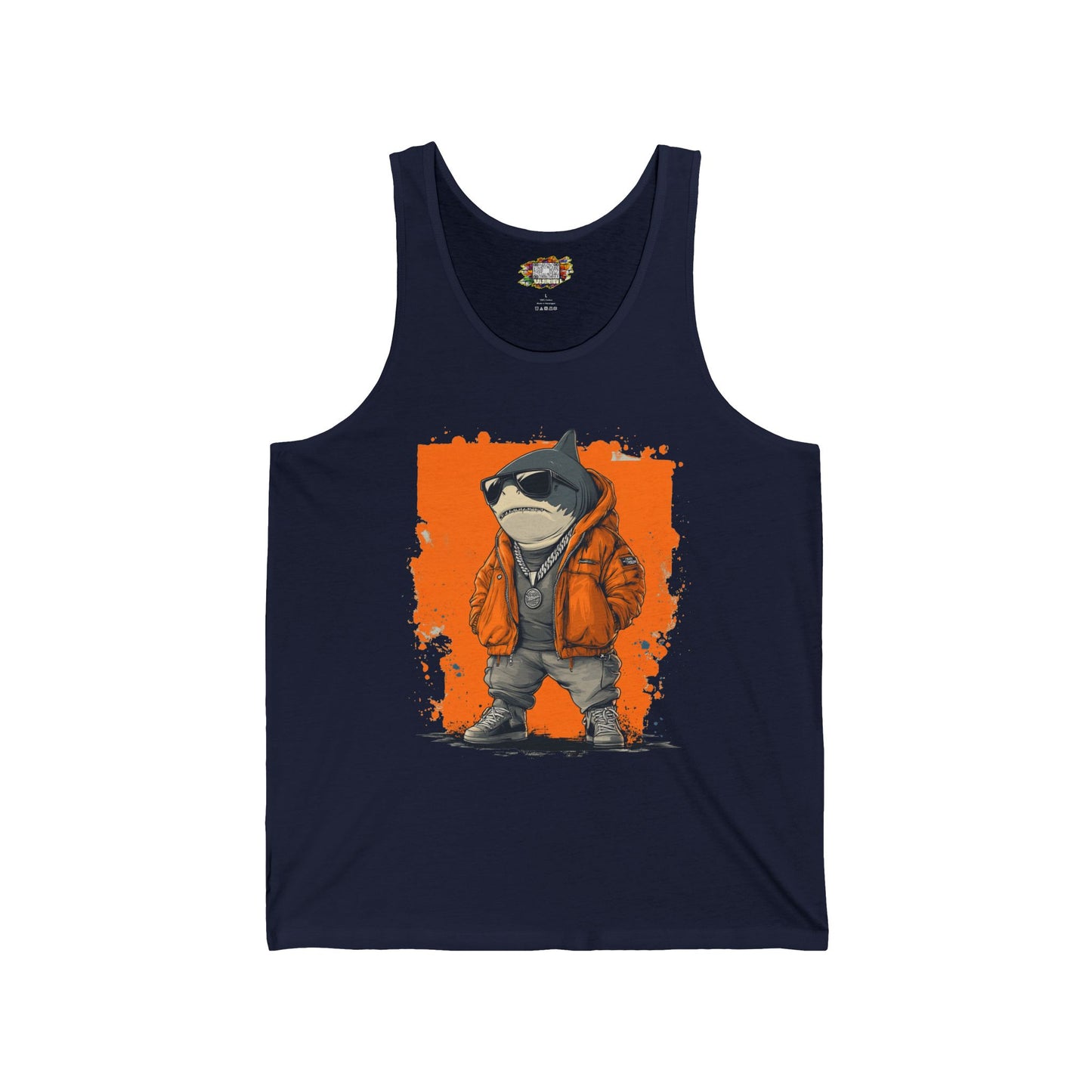 Cool Street Shark Unisex Jersey Tank, Trendy Summer Shirt, Graphic Tee, Casual Wear, Streetwear, Music Festival Outfit