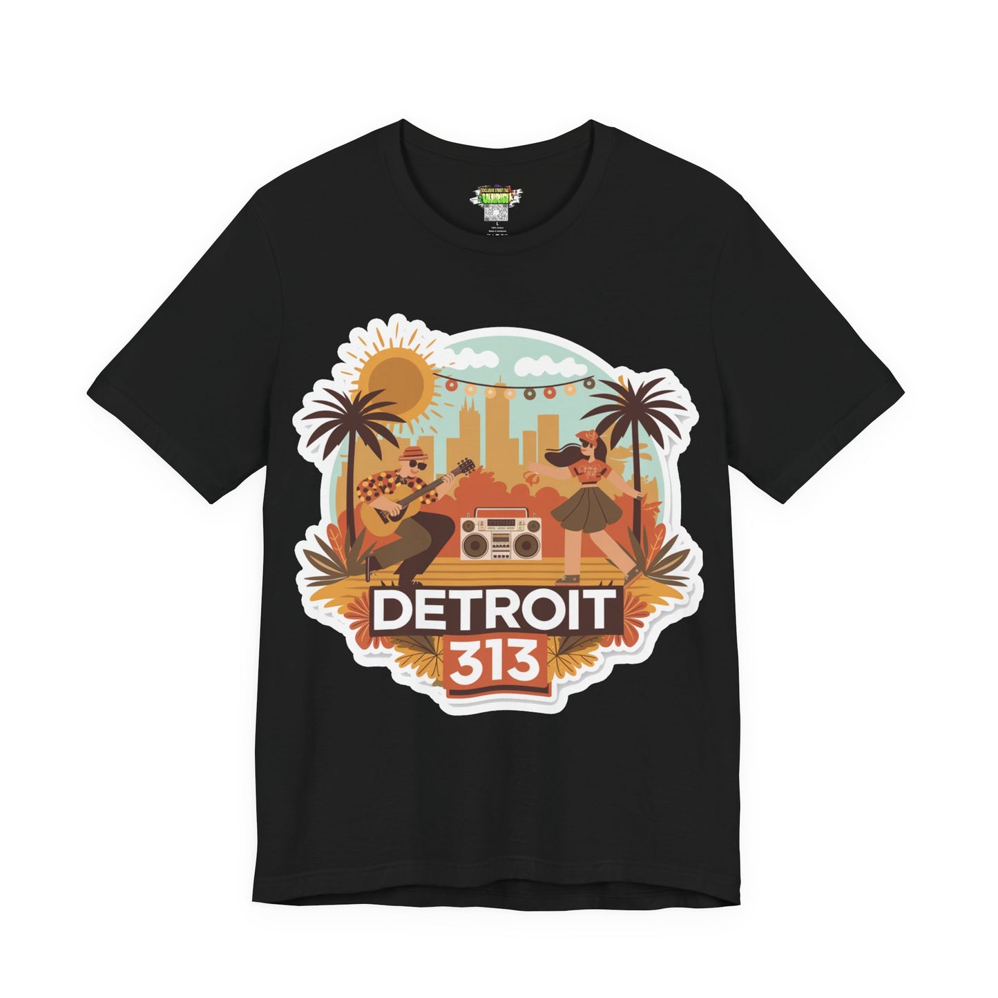 Detroit 313 Summer Retro Tee - Unisex Jersey Short Sleeve T-Shirt for City Lovers, Travel Enthusiasts, Casual Wear, Gifts, Summer Vibes