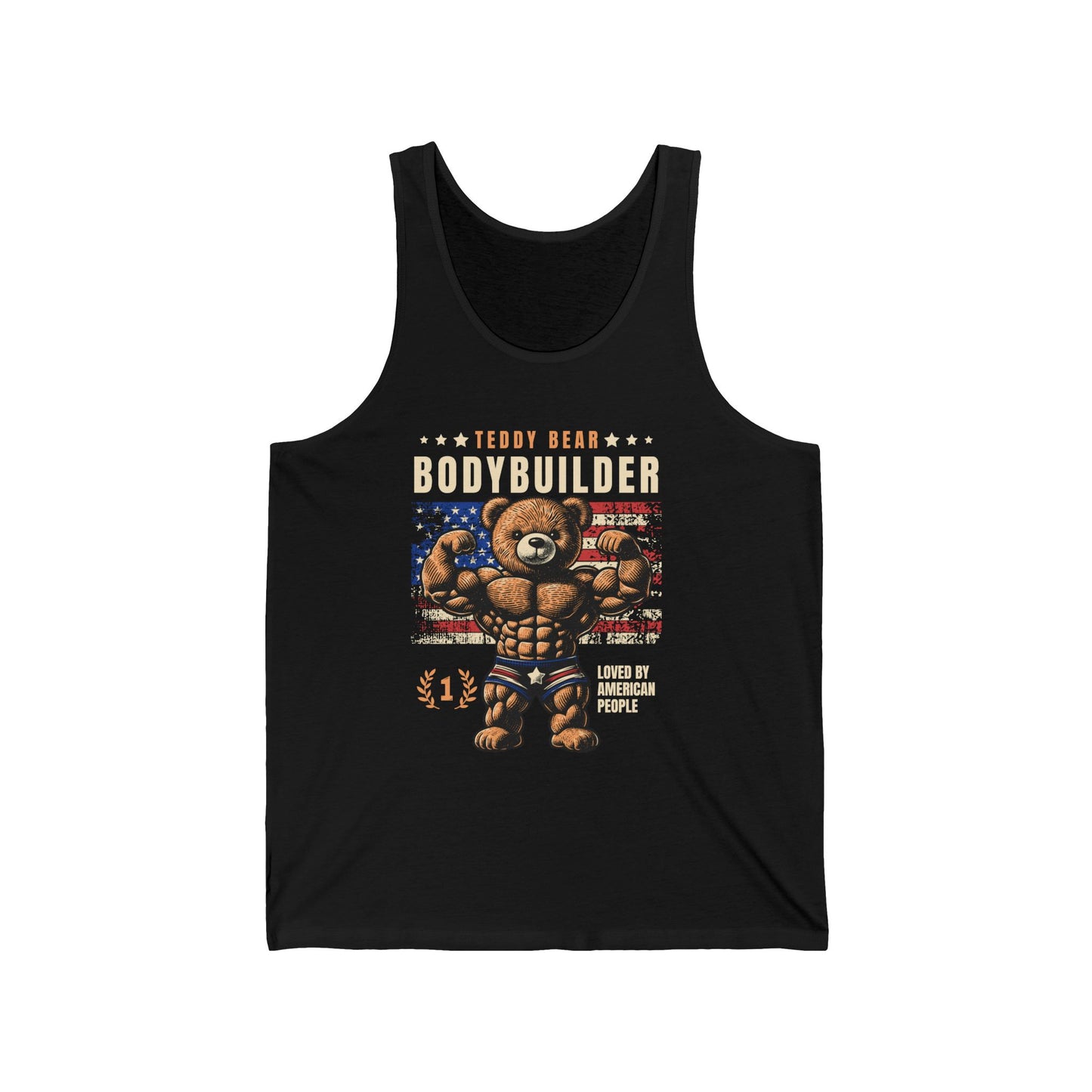 Funny Teddy Bear Bodybuilder Unisex Jersey Tank