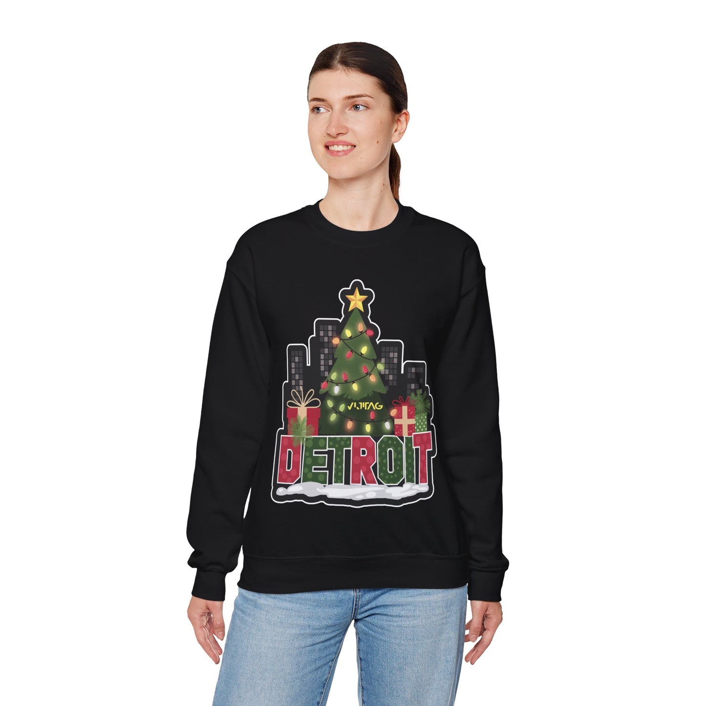 Detroit Christmas Crewneck Sweatshirt