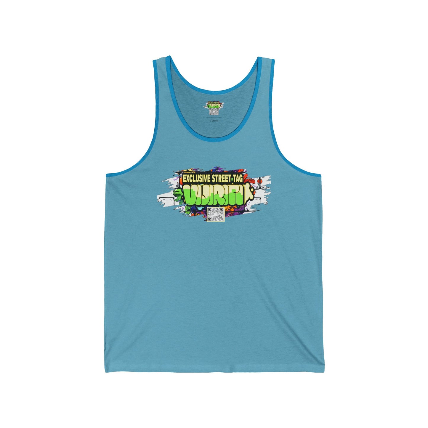 Vijiriti Street Art Unisex Jersey Tank: Graffiti Style Shirt, Urban Apparel, Summer Essential, Gift for Artists, Cool Streetwear