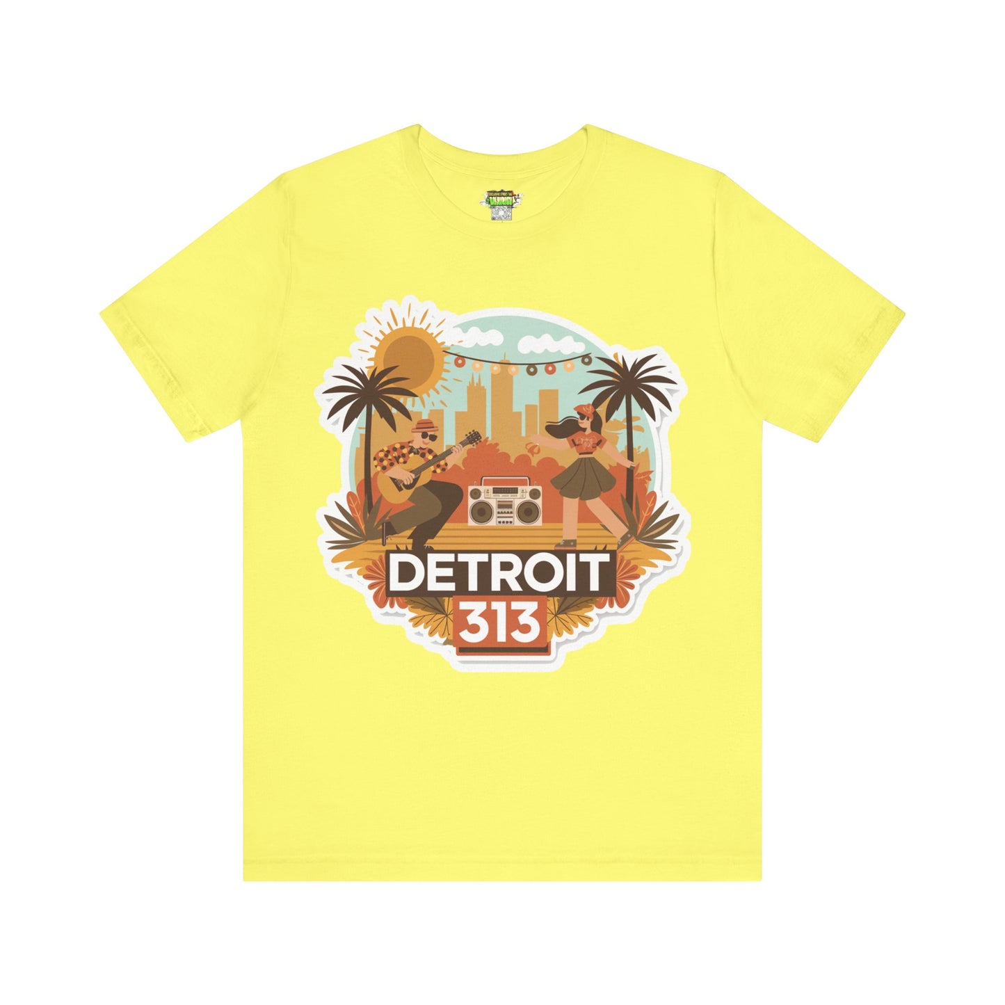 Detroit 313 Summer Retro Tee - Unisex Jersey Short Sleeve T-Shirt for City Lovers, Travel Enthusiasts, Casual Wear, Gifts, Summer Vibes