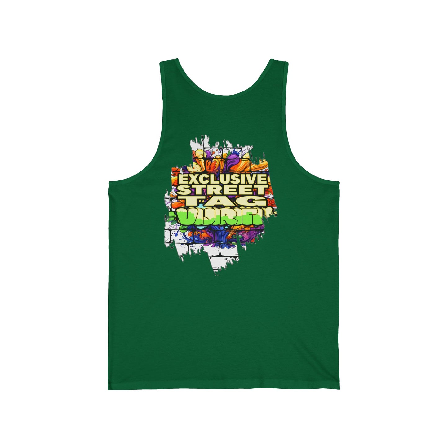 Vijiriti Street Art Unisex Jersey Tank: Graffiti Style Shirt, Urban Apparel, Summer Essential, Gift for Artists, Cool Streetwear