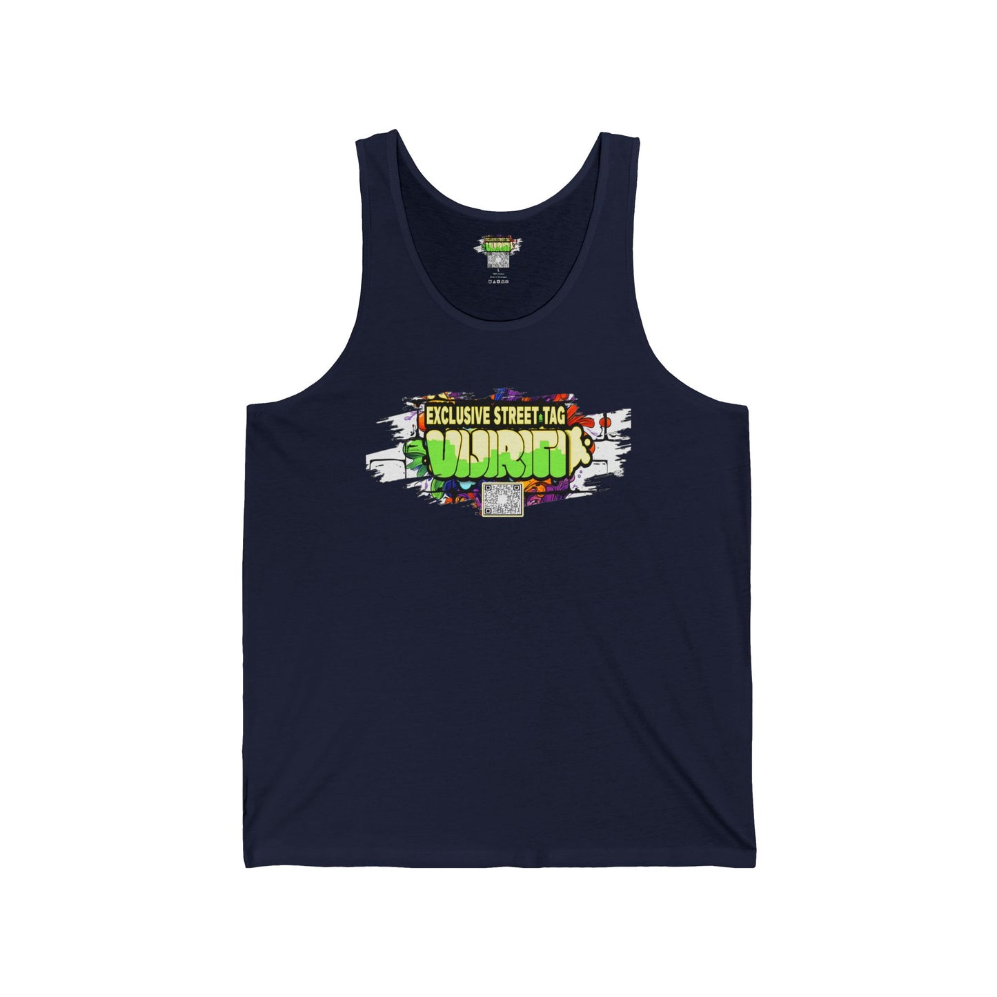 Vijiriti Street Art Unisex Jersey Tank: Graffiti Style Shirt, Urban Apparel, Summer Essential, Gift for Artists, Cool Streetwear