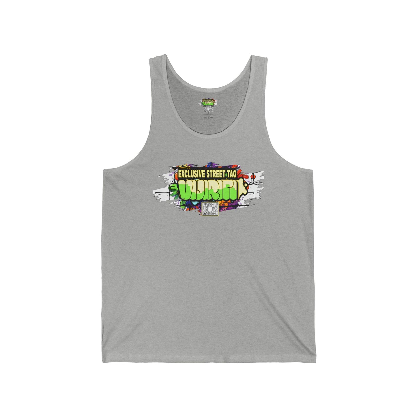 Vijiriti Street Art Unisex Jersey Tank: Graffiti Style Shirt, Urban Apparel, Summer Essential, Gift for Artists, Cool Streetwear