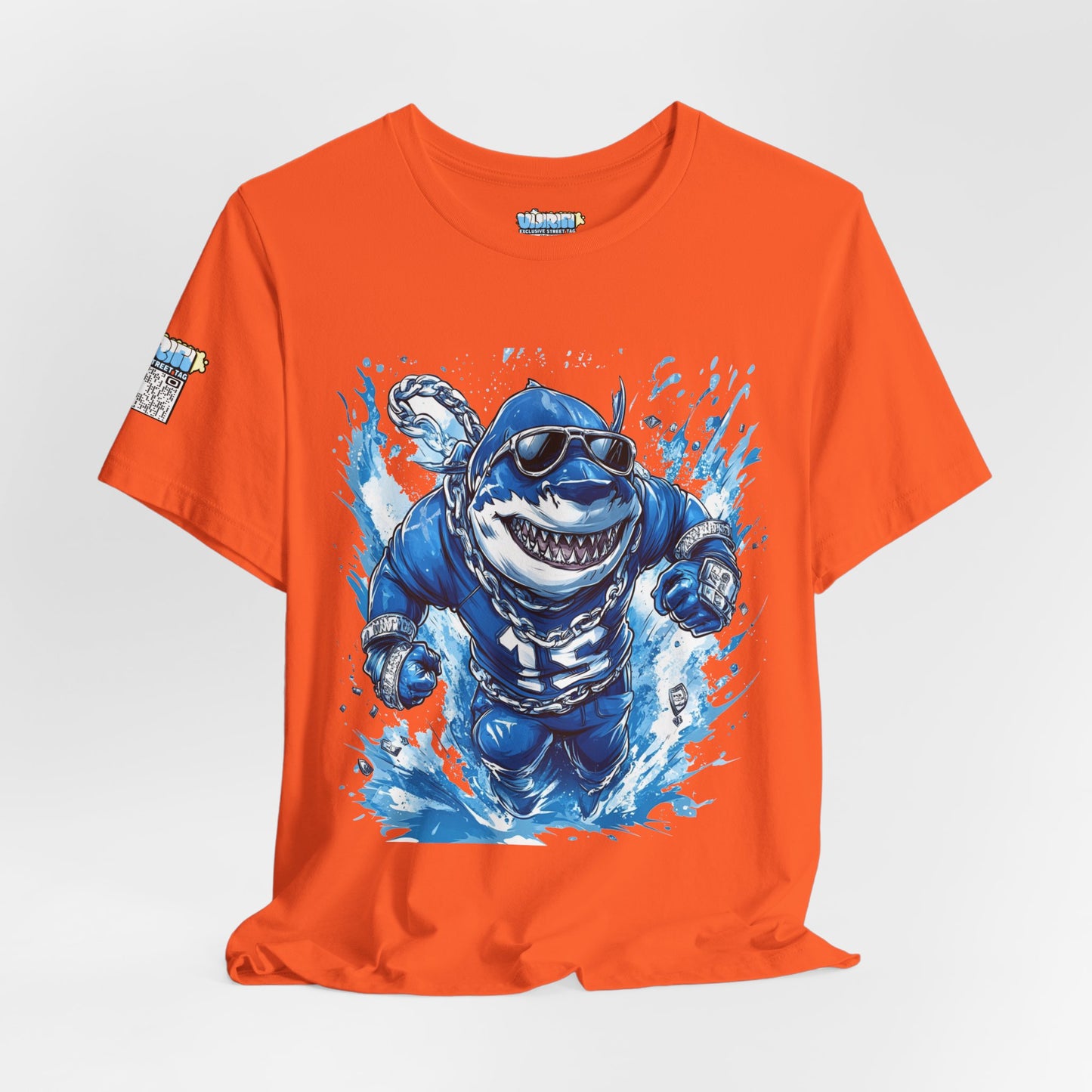 Ocean Dripp Blue Shark Graphic Unisex Tee - Fun Beachwear for Summer Adventures