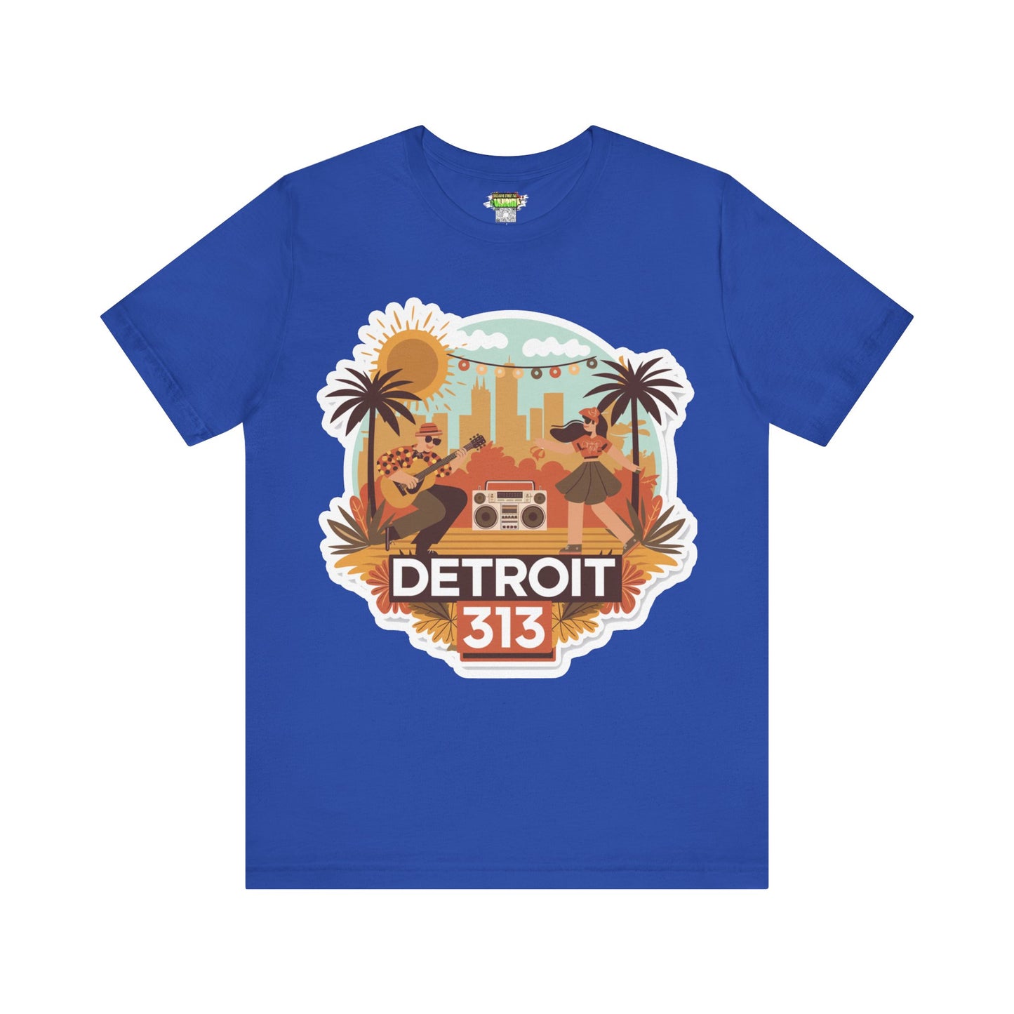 Detroit 313 Summer Retro Tee - Unisex Jersey Short Sleeve T-Shirt for City Lovers, Travel Enthusiasts, Casual Wear, Gifts, Summer Vibes