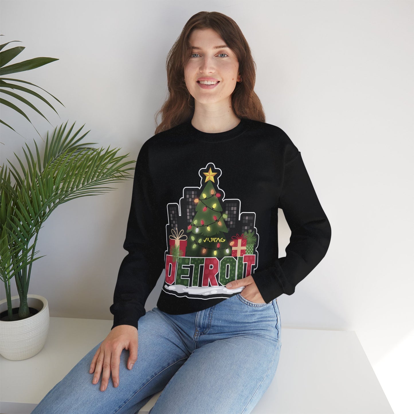 Detroit Christmas Crewneck Sweatshirt