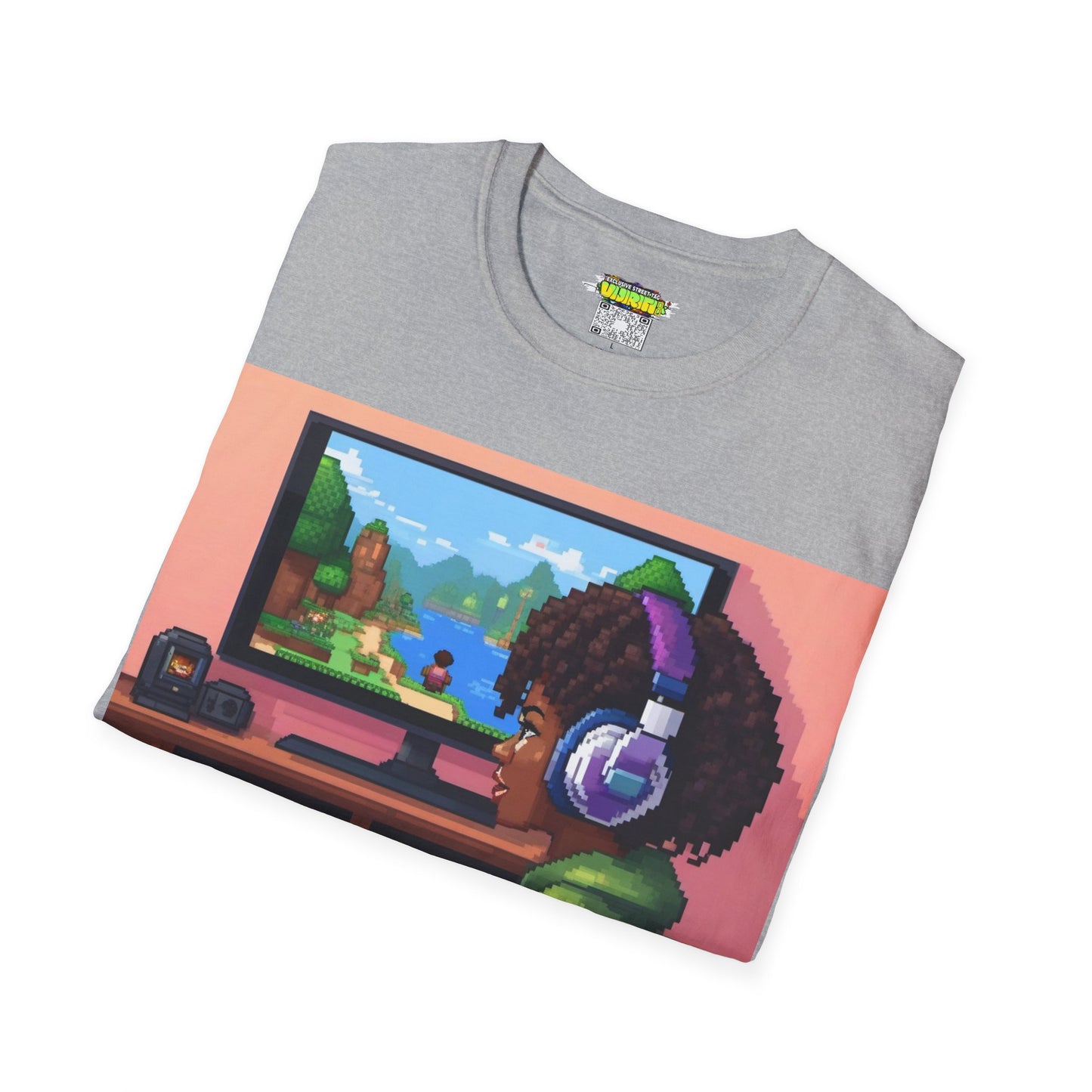 Pixel Art Girl Gamer Here T-Shirt | Vintage Video Game Shirt, Unisex Graphic Tee, Retro Gaming Apparel, Perfect for Gamers & Gift Ideas