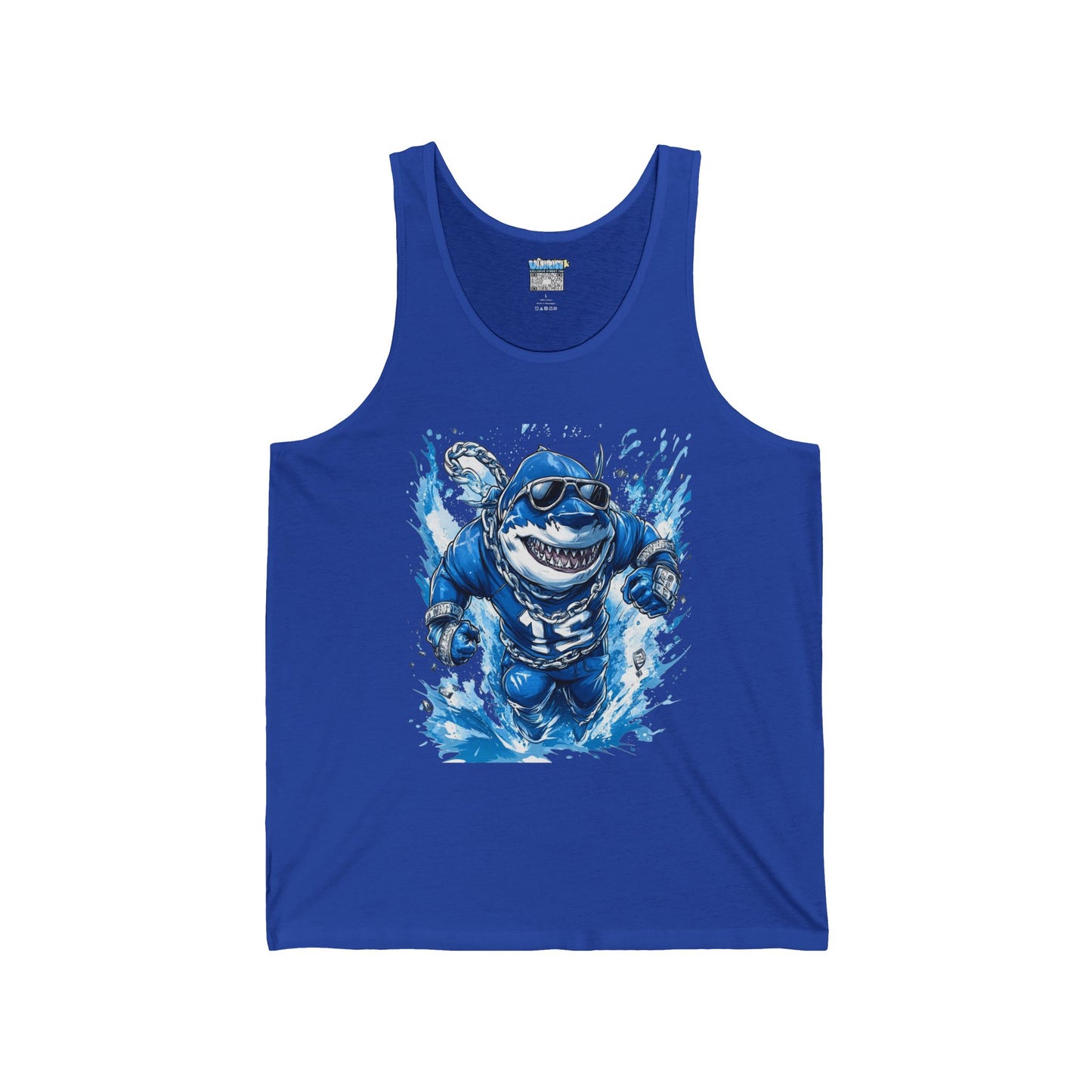 Cool Dripp Shark Graphic Unisex Jersey Tank - Perfect for Beach Days & Summer Fun