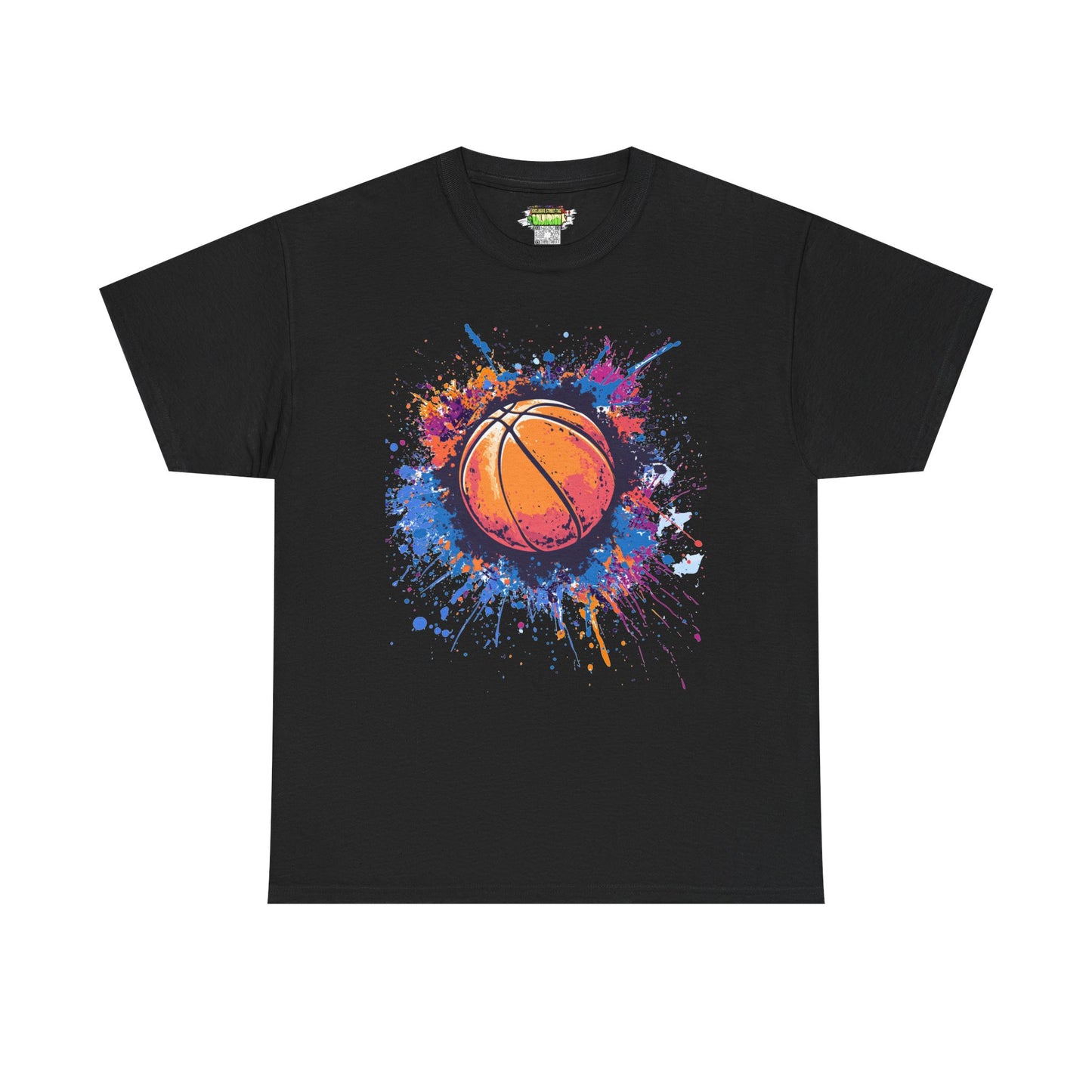 Vibrant Basketball Splash Tee - Perfect for Sports Lovers, Game Days, Casual Wear, Gifts for Athletes, Youth Basketball Events
