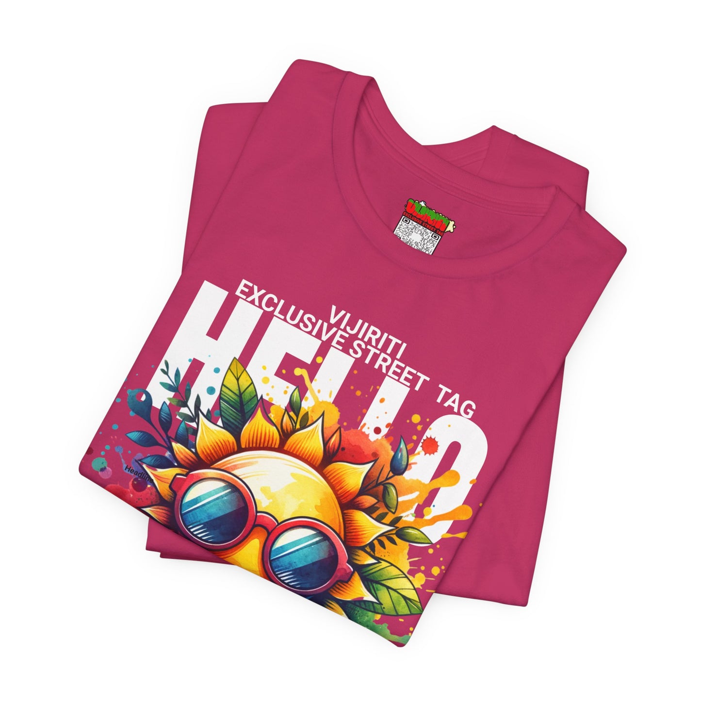 Vibrant Hello Summer Vibes Tee, Colorful Graphic Shirt, Unisex Summer Top, Beachwear, Festival Apparel, Gift for Sun Lovers