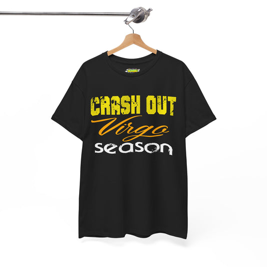 Crash Out Virgo Season Unisex Heavy Cotton Tee, Astrology T-Shirt, Zodiac Sign Shirt, Birthday Gift, Casual Wear
