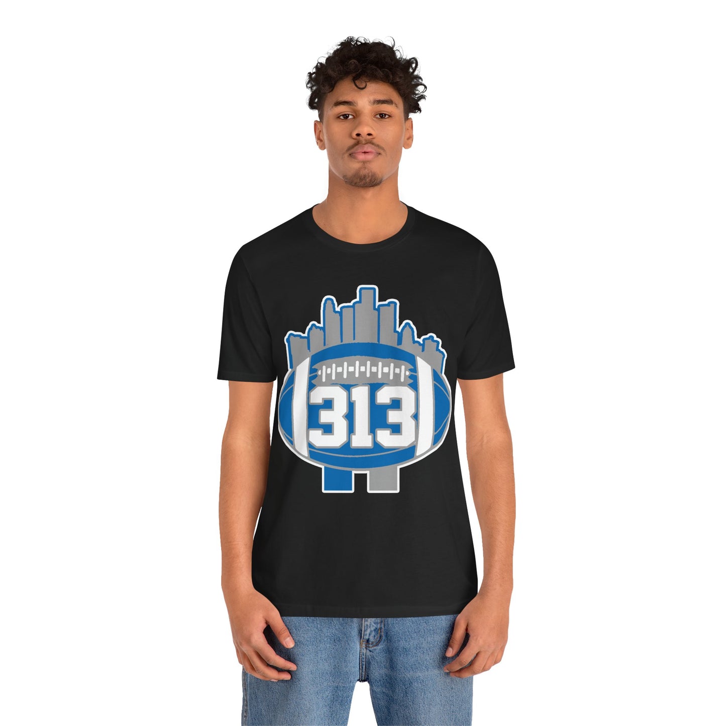 LION COLOR DETROIT 313 FOOT BALL SHIRT