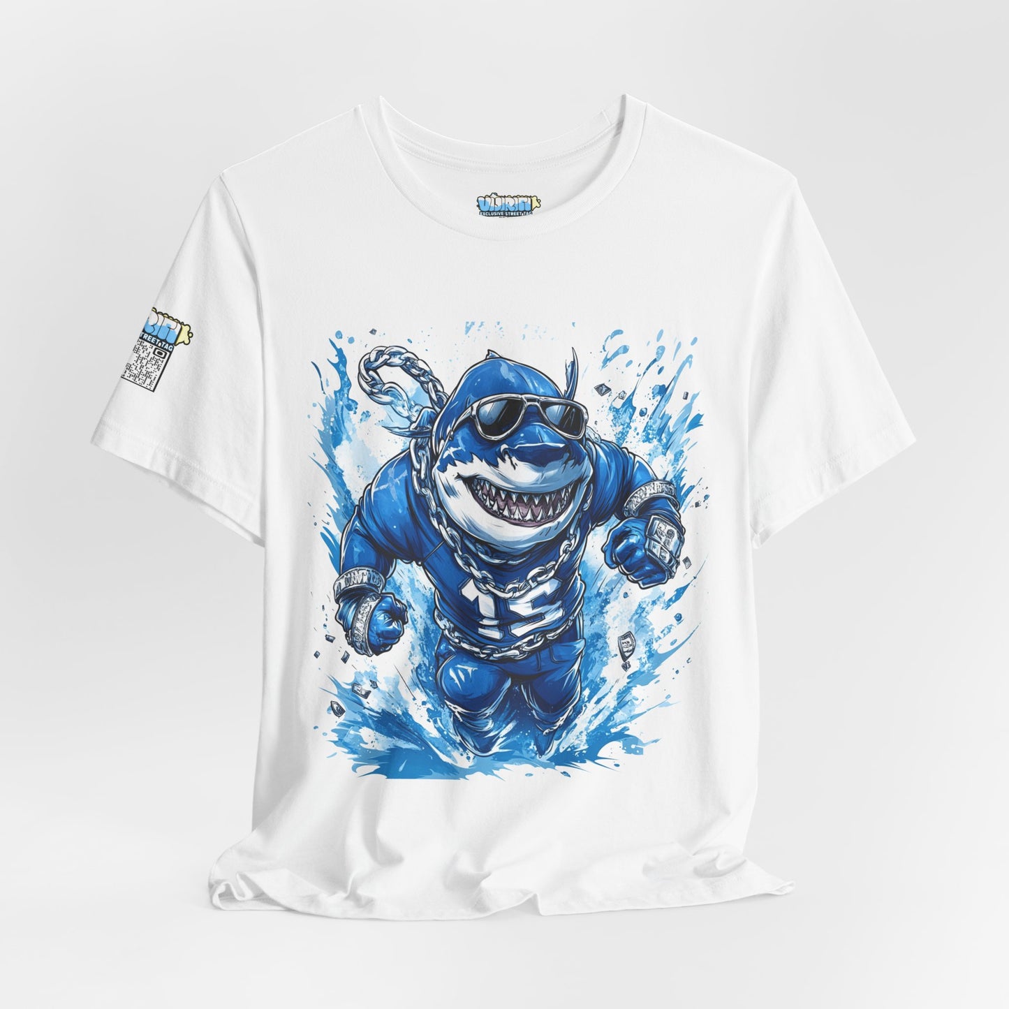 Ocean Dripp Blue Shark Graphic Unisex Tee - Fun Beachwear for Summer Adventures