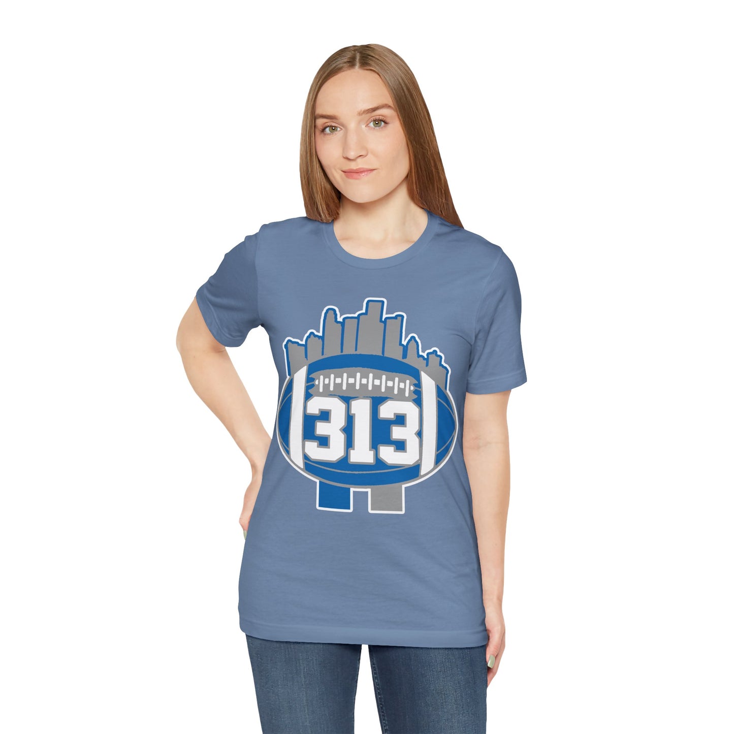 LION COLOR DETROIT 313 FOOT BALL SHIRT