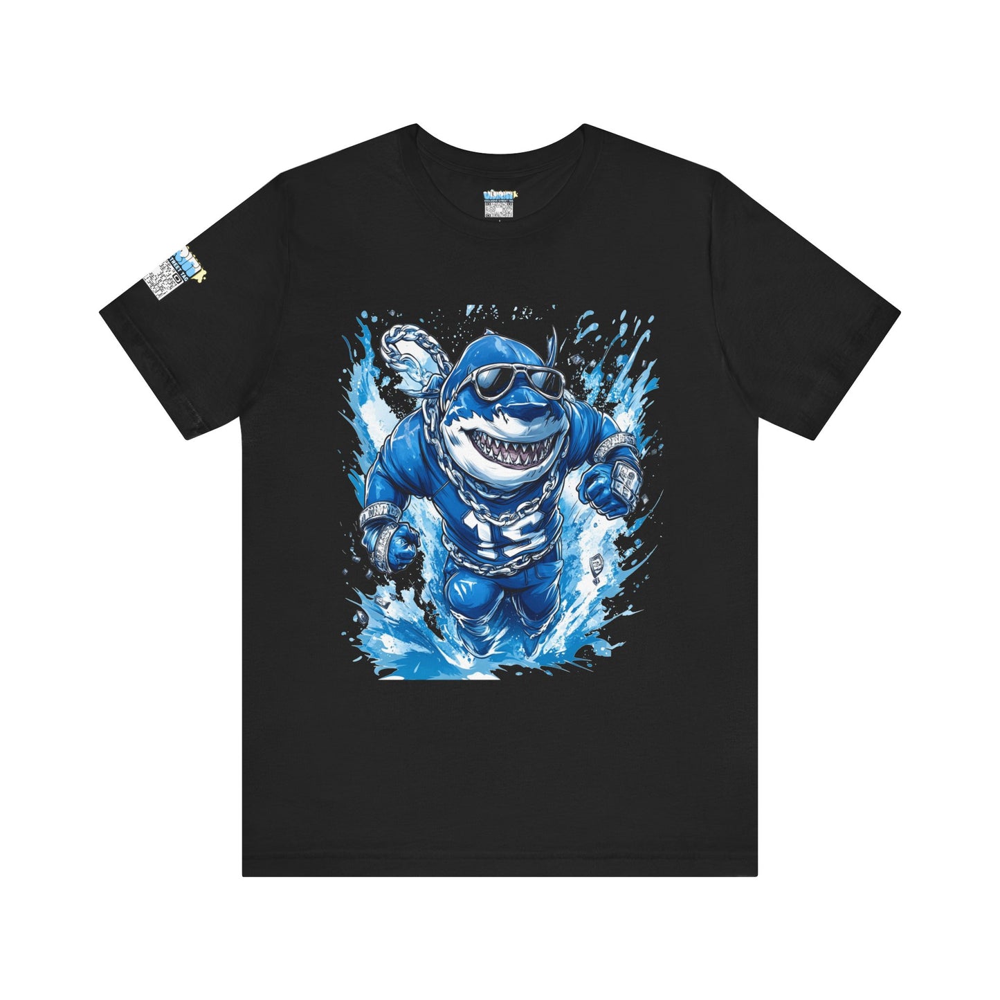 Ocean Dripp Blue Shark Graphic Unisex Tee - Fun Beachwear for Summer Adventures