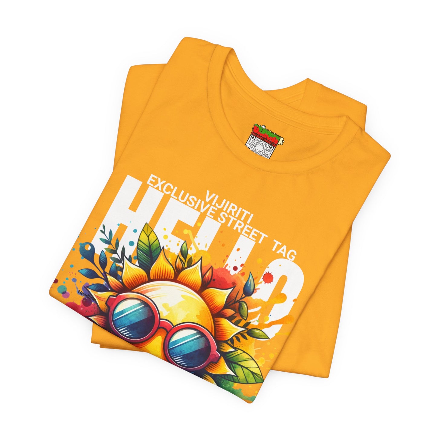Vibrant Hello Summer Vibes Tee, Colorful Graphic Shirt, Unisex Summer Top, Beachwear, Festival Apparel, Gift for Sun Lovers