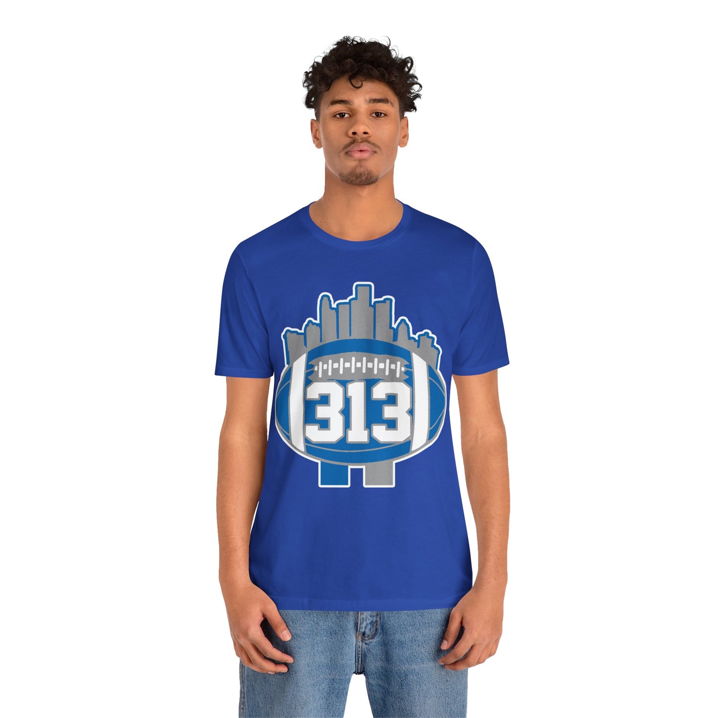 LION COLOR DETROIT 313 FOOT BALL SHIRT