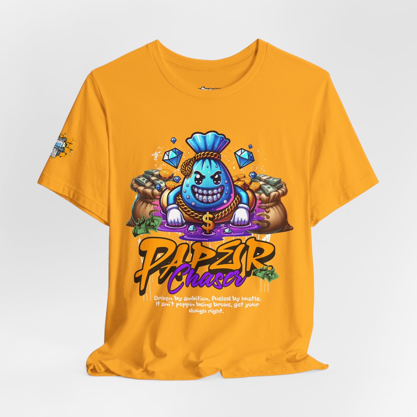 "Paper Chaser" Unisex Short Sleeve Tee - Fun & Vibrant Graphic Tee for Entrepreneurs & Dreamers