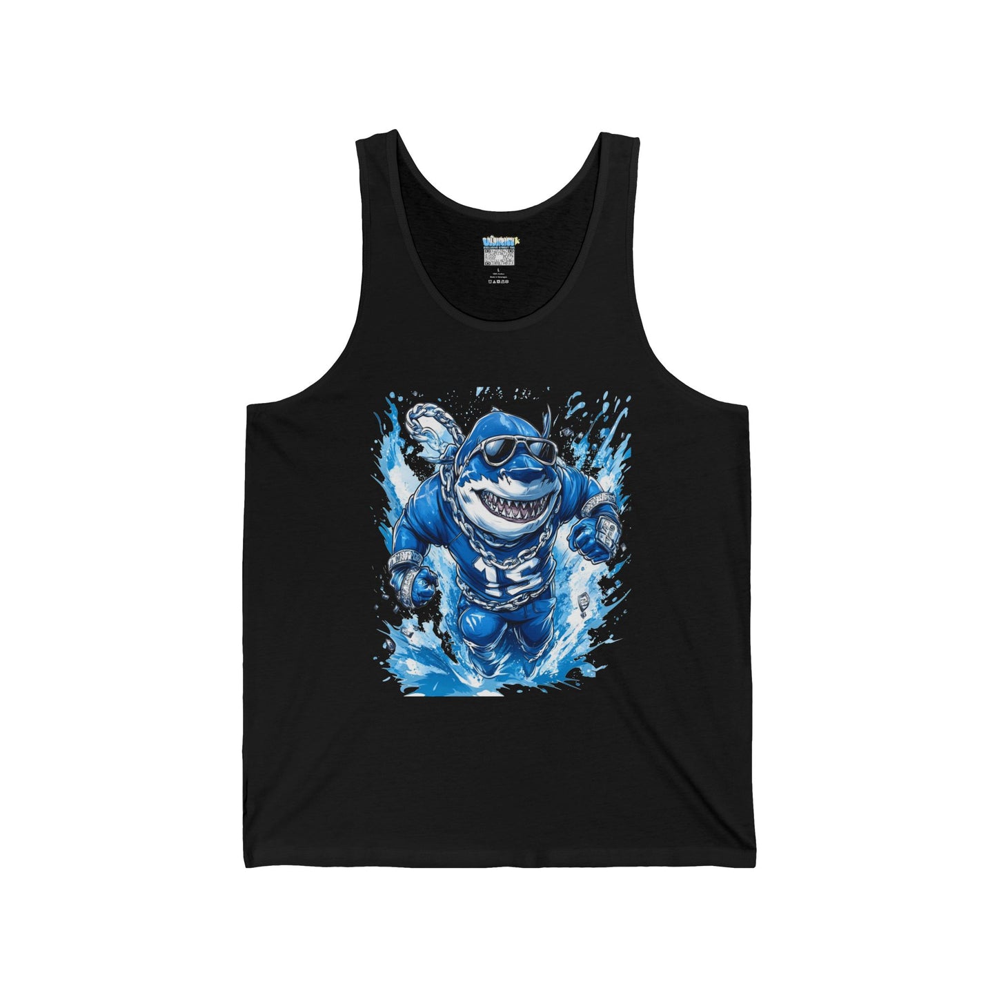 Cool Dripp Shark Graphic Unisex Jersey Tank - Perfect for Beach Days & Summer Fun