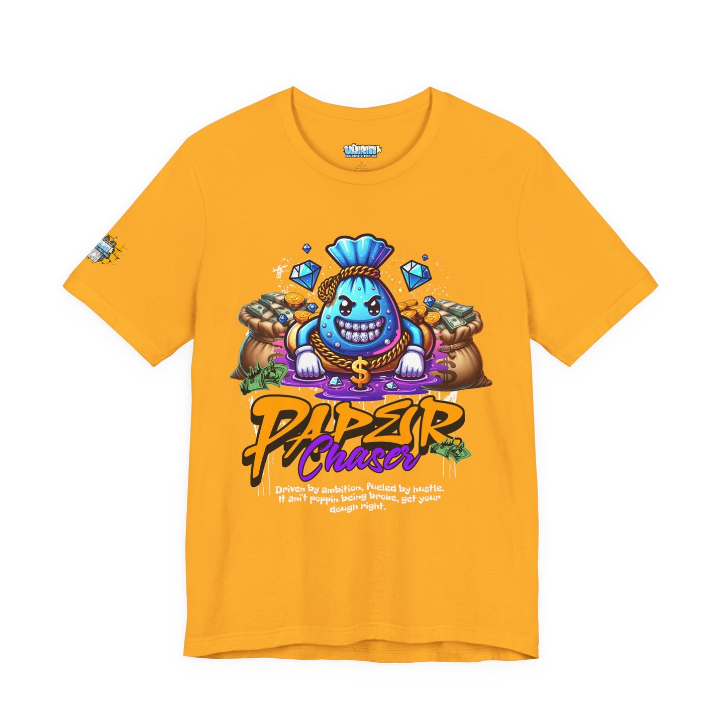 "Paper Chaser" Unisex Short Sleeve Tee - Fun & Vibrant Graphic Tee for Entrepreneurs & Dreamers