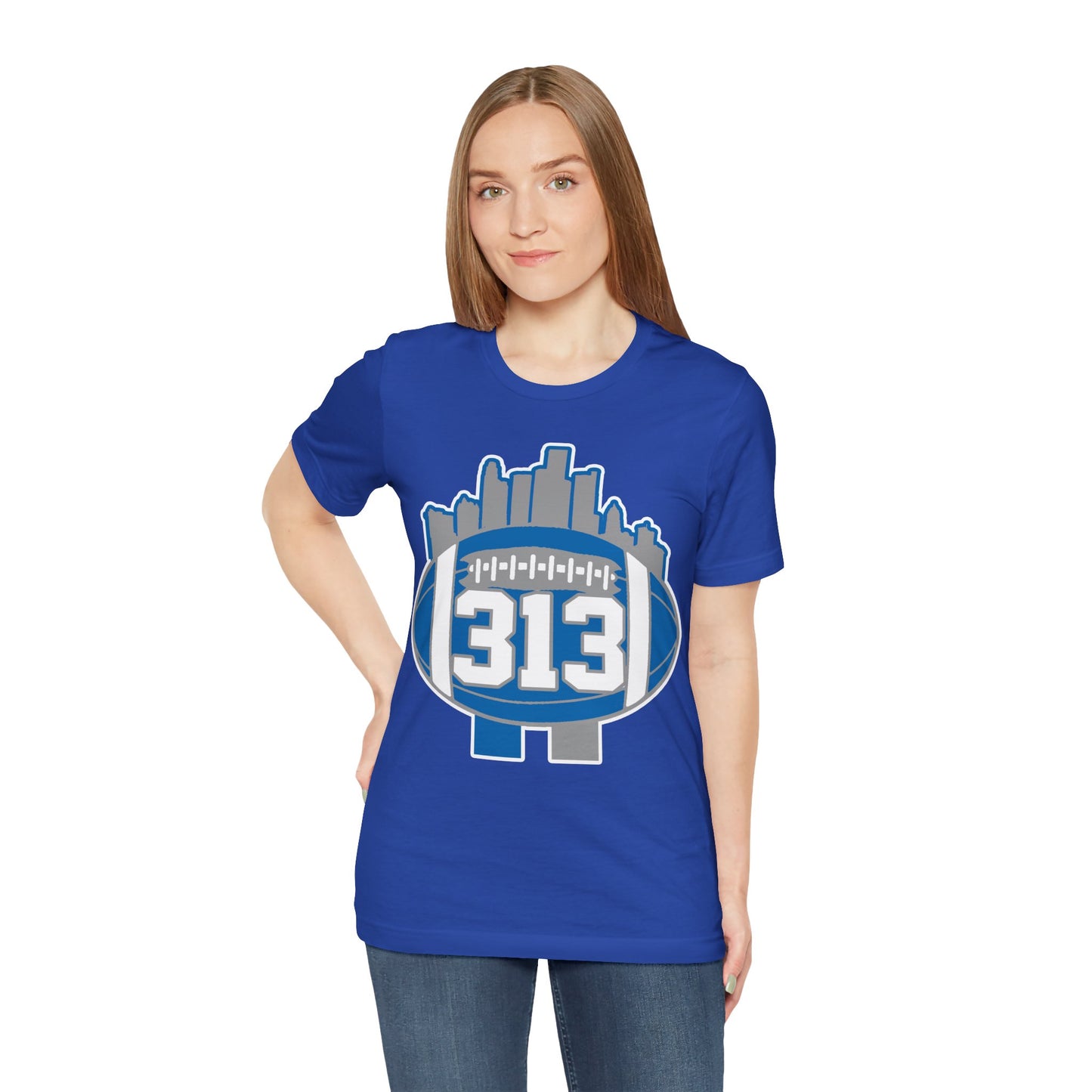 LION COLOR DETROIT 313 FOOT BALL SHIRT
