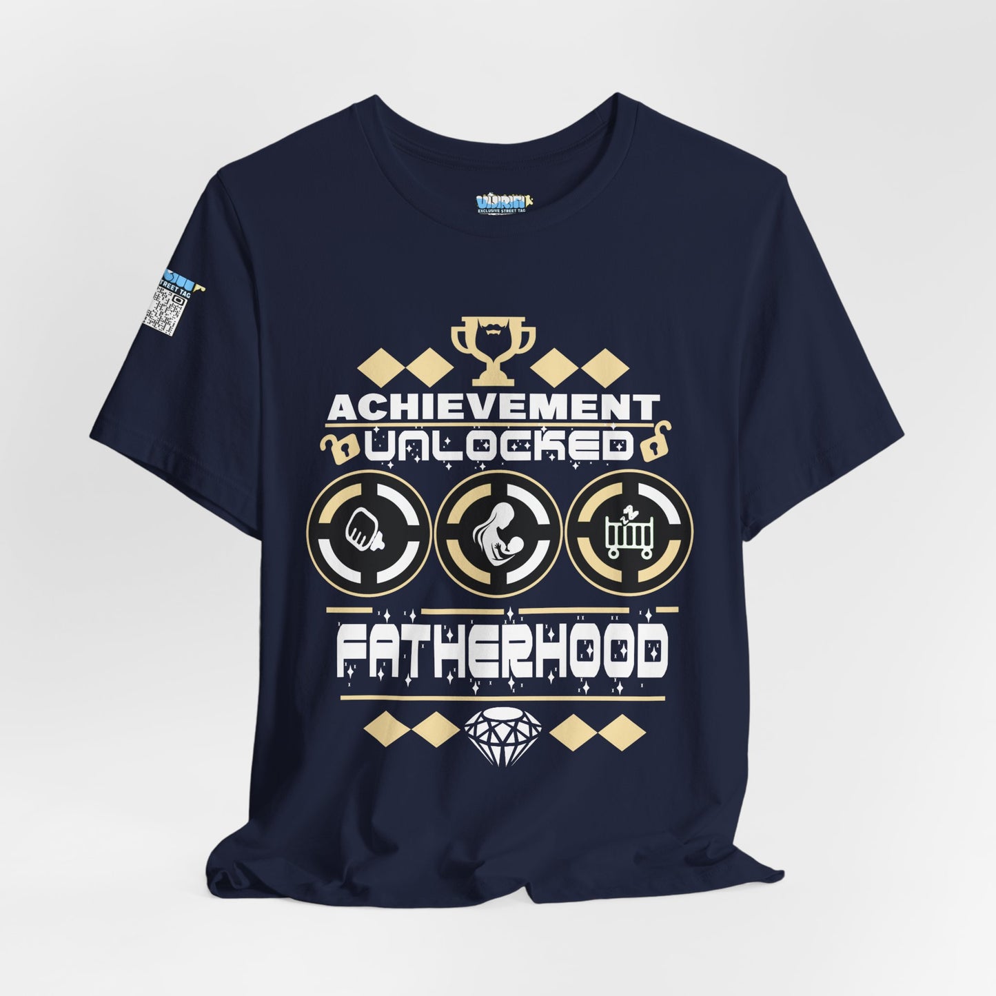 Achievement Unlocked Fatherhood T-Shirt - Unisex Short Sleeve Tee for New Dads