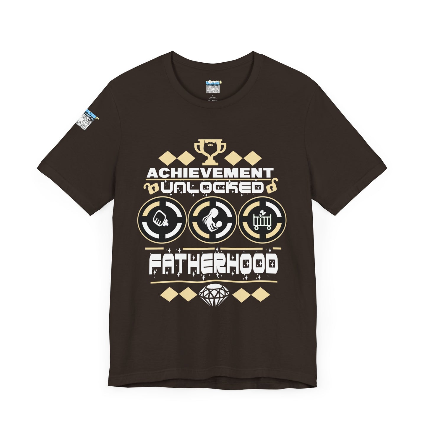 Achievement Unlocked Fatherhood T-Shirt - Unisex Short Sleeve Tee for New Dads