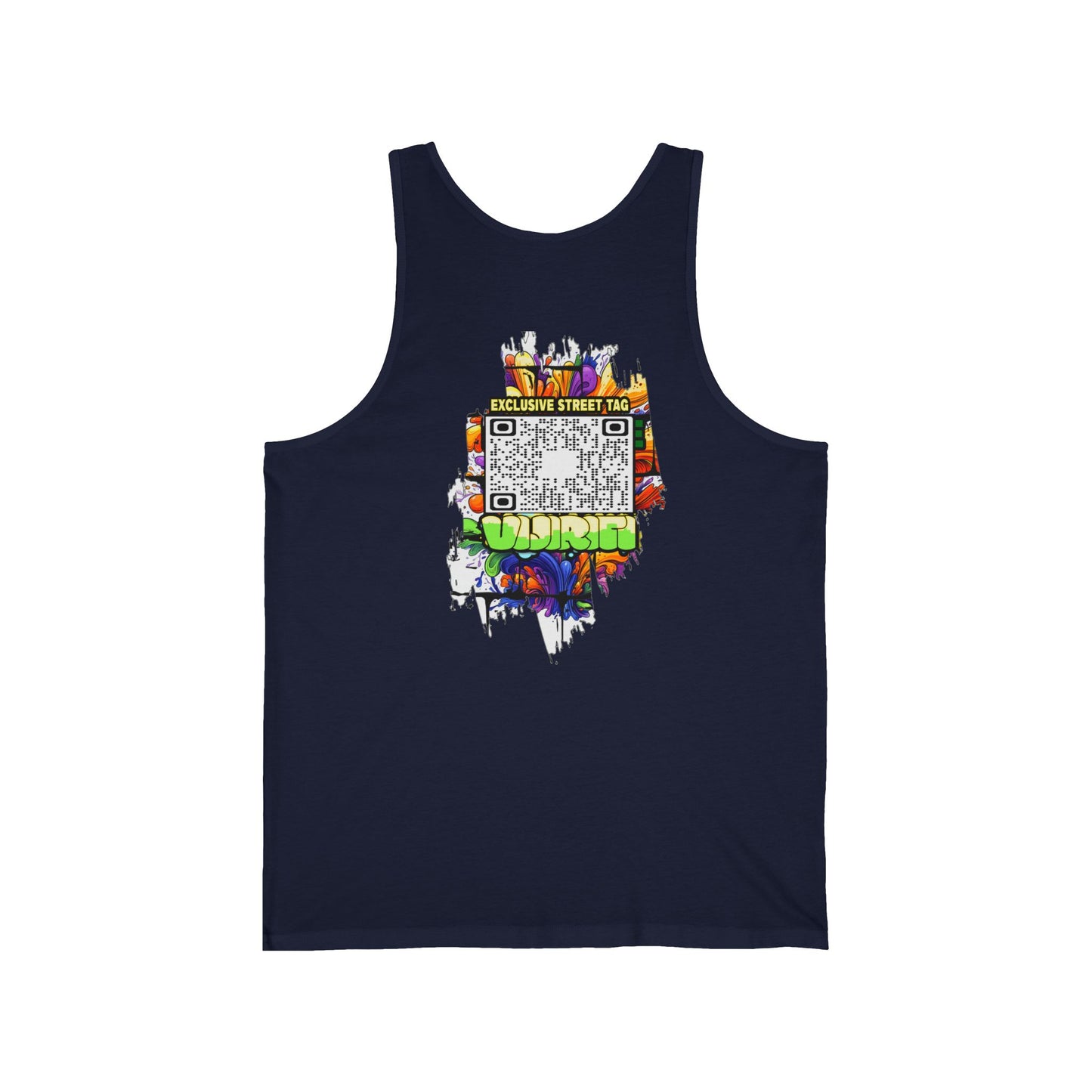 VIJIRITI Street Art Graphic Unisex Jersey Tank | Urban Style Apparel, Summer Wardrobe Essential, Festival Wear, Gift for Street Art Lovers