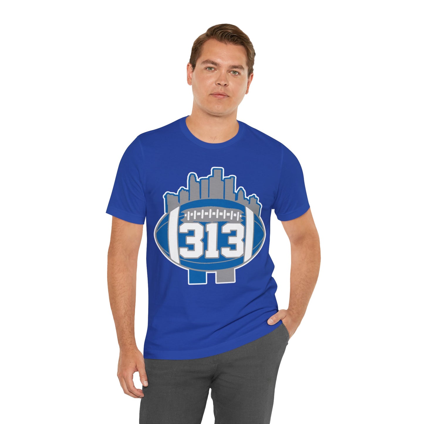 LION COLOR DETROIT 313 FOOT BALL SHIRT