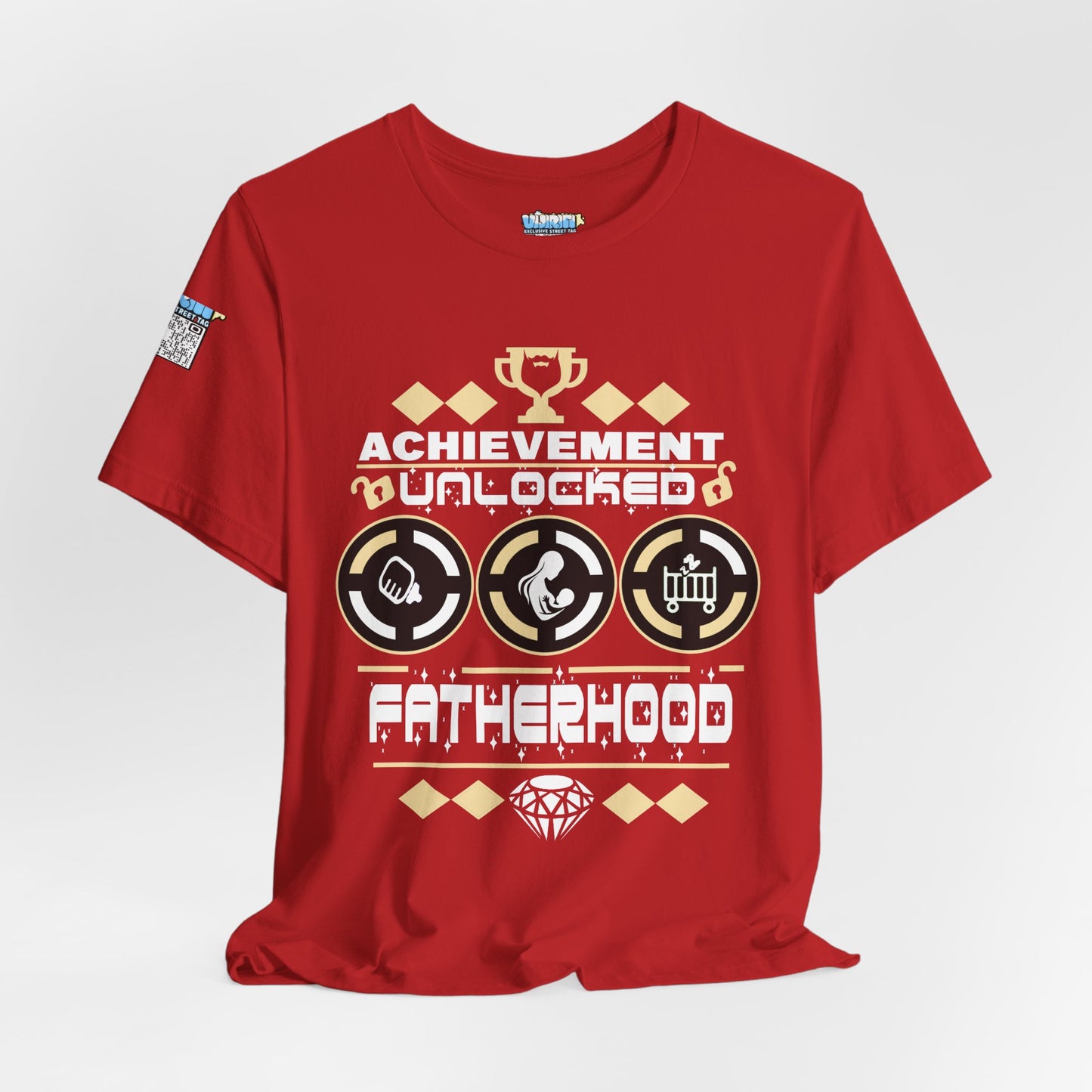 Achievement Unlocked Fatherhood T-Shirt - Unisex Short Sleeve Tee for New Dads