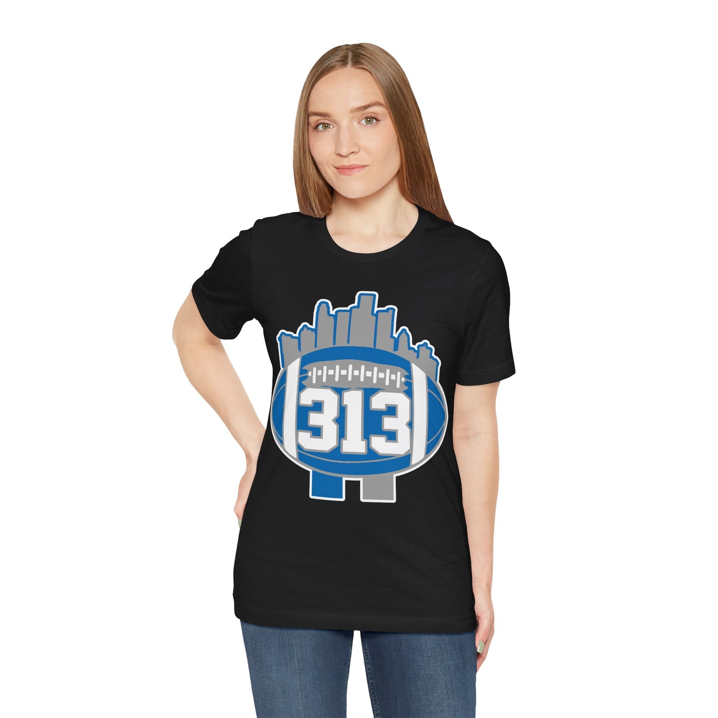 LION COLOR DETROIT 313 FOOT BALL SHIRT