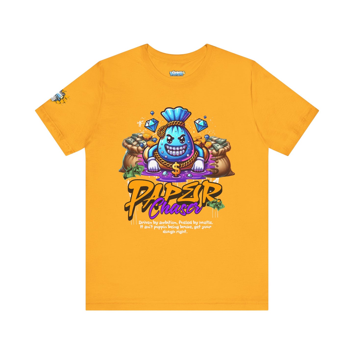 "Paper Chaser" Unisex Short Sleeve Tee - Fun & Vibrant Graphic Tee for Entrepreneurs & Dreamers