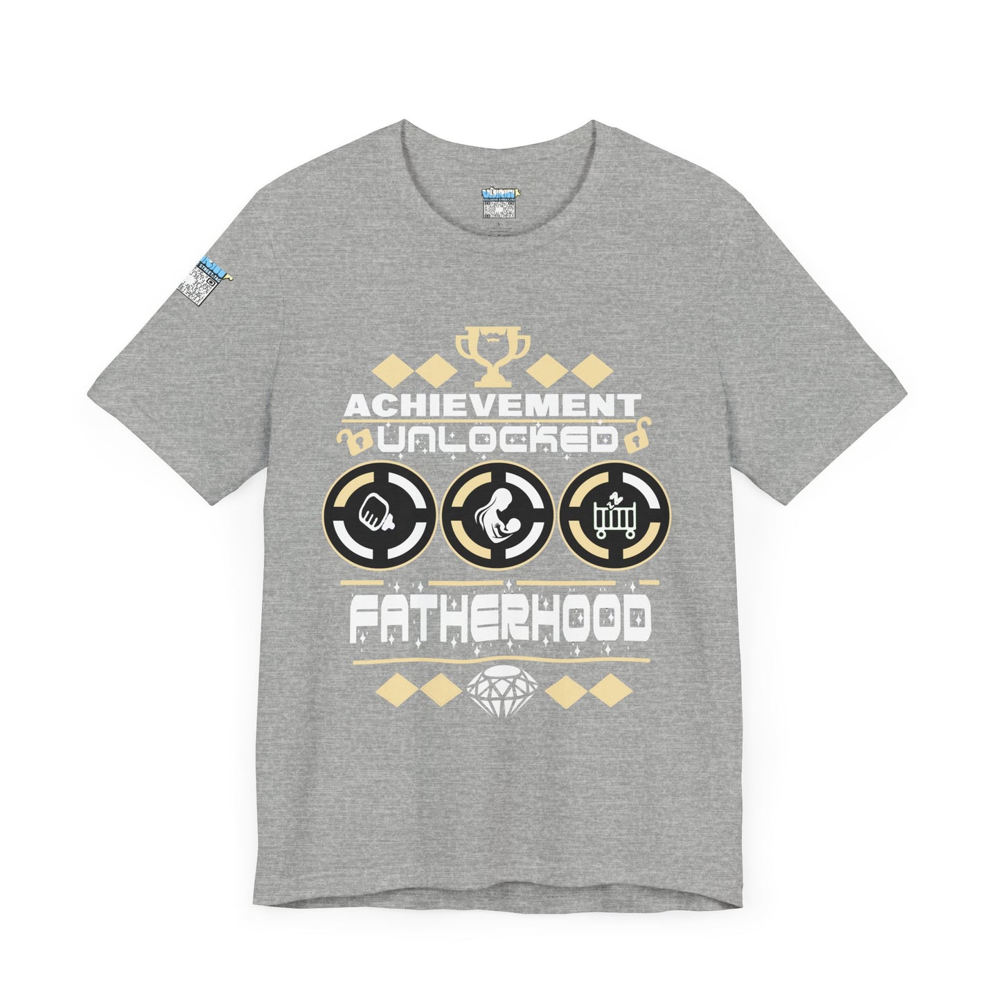 Achievement Unlocked Fatherhood T-Shirt - Unisex Short Sleeve Tee for New Dads