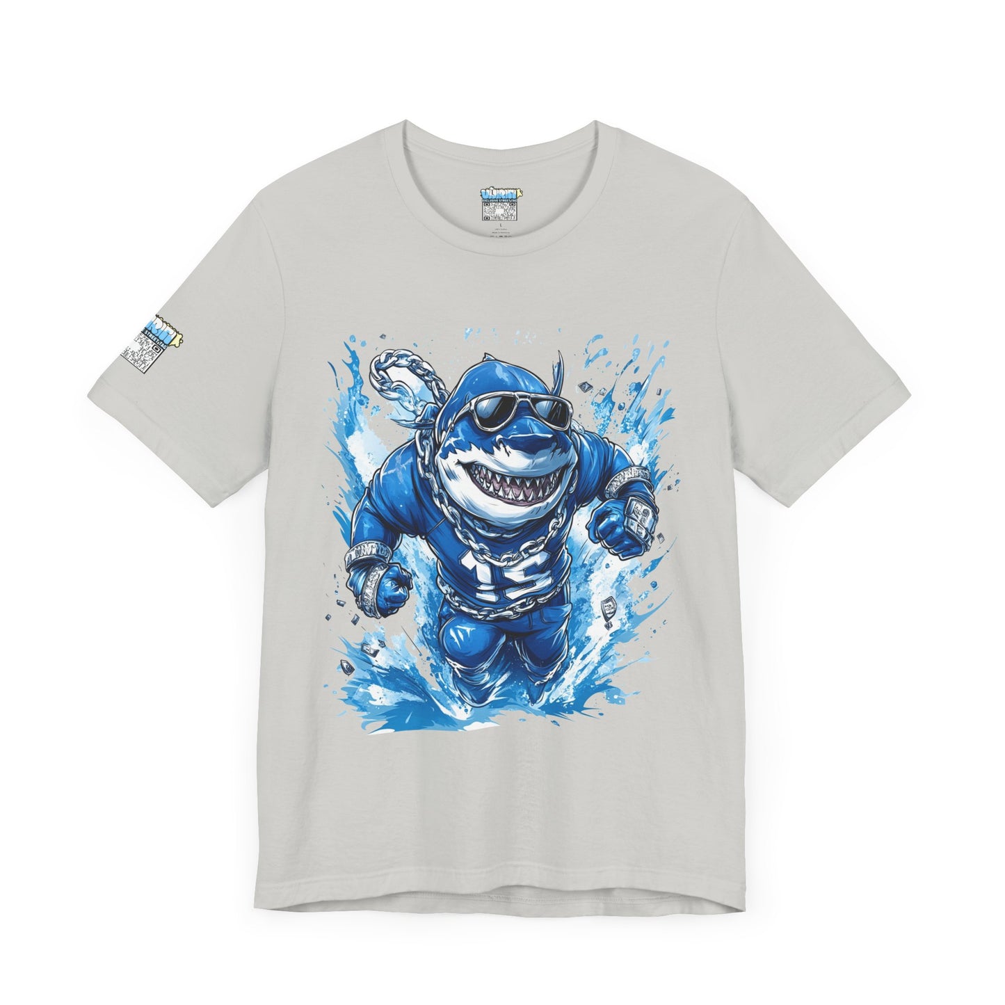 Ocean Dripp Blue Shark Graphic Unisex Tee - Fun Beachwear for Summer Adventures