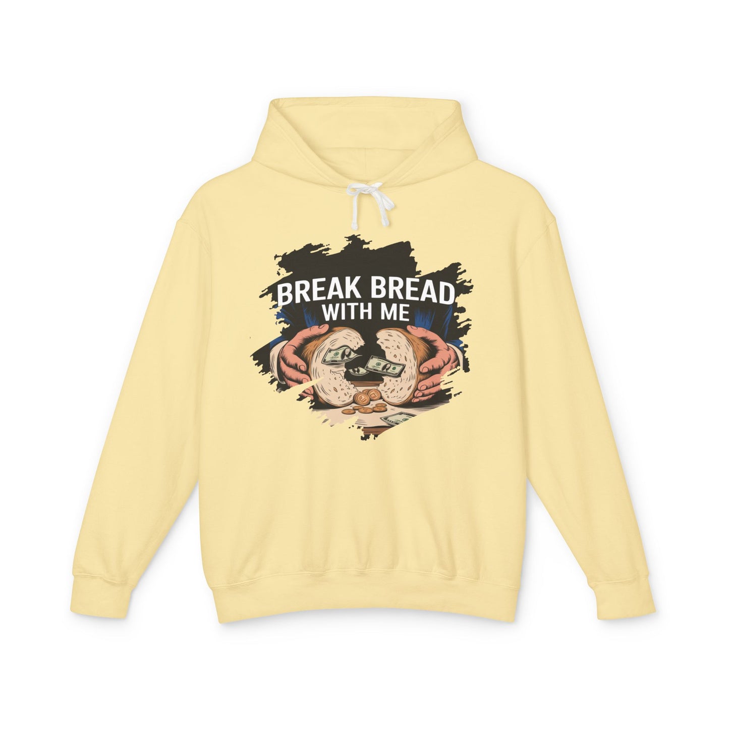 "Break Bread Unisex Lightweight Hoodie - Cozy Gift for Friends, Foodie Apparel, Casual Wear, Gathering Looks, Unique Sweatshirt
