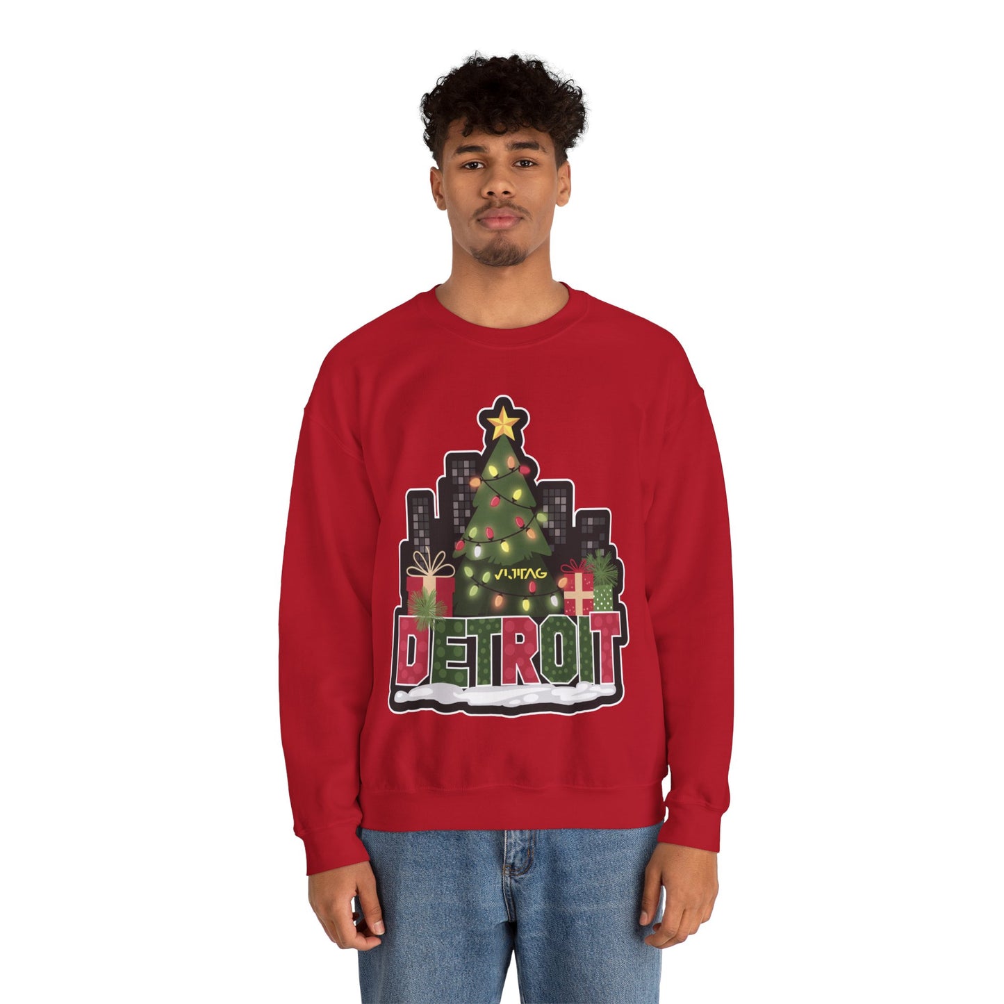 Detroit Christmas Crewneck Sweatshirt