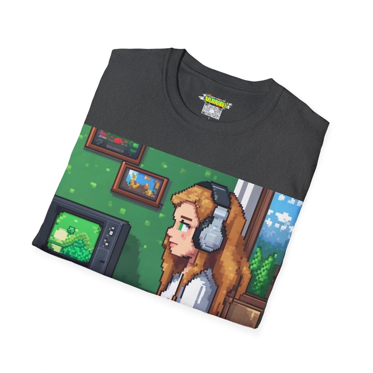 Pixel Art Girl Gamer Here T-Shirt | Vintage Video Game Shirt, Unisex Graphic Tee, Retro Gaming Apparel, Perfect for Gamers & Gift Ideas