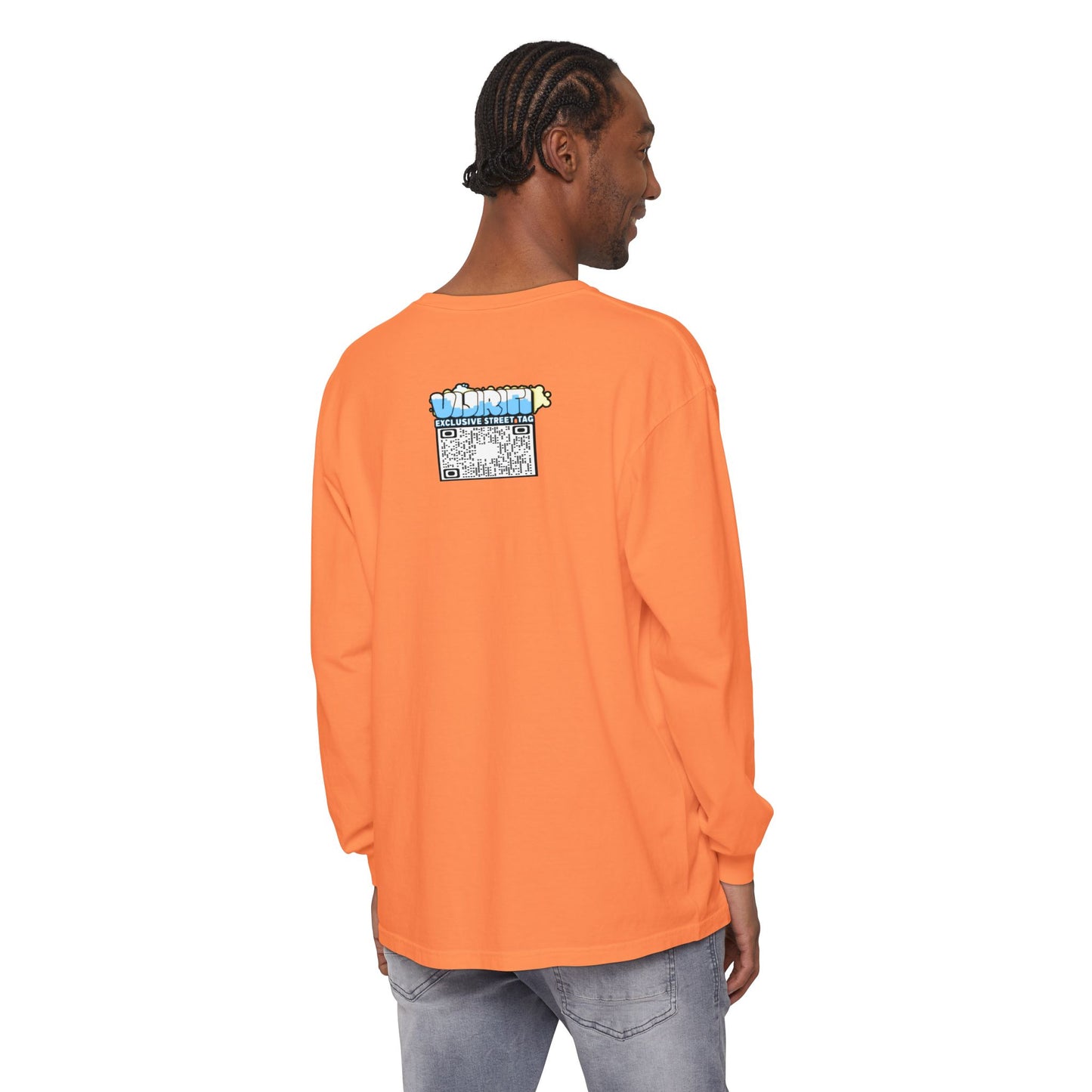 Exclusive Street Tag Long Sleeve Tee, Unisex Graphic Tee, Streetwear T-Shirt, Casual Wear, Trendy Gift, Urban Fashion